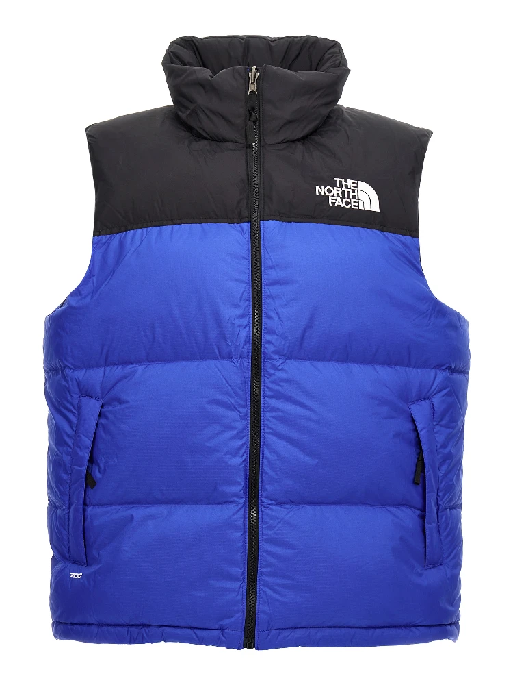 Blue Nylon Sleeveless Jacket