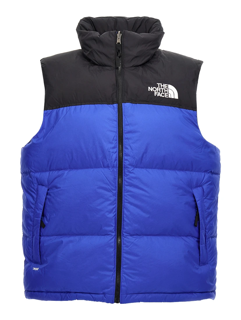 Blue Nylon Sleeveless Jacket
