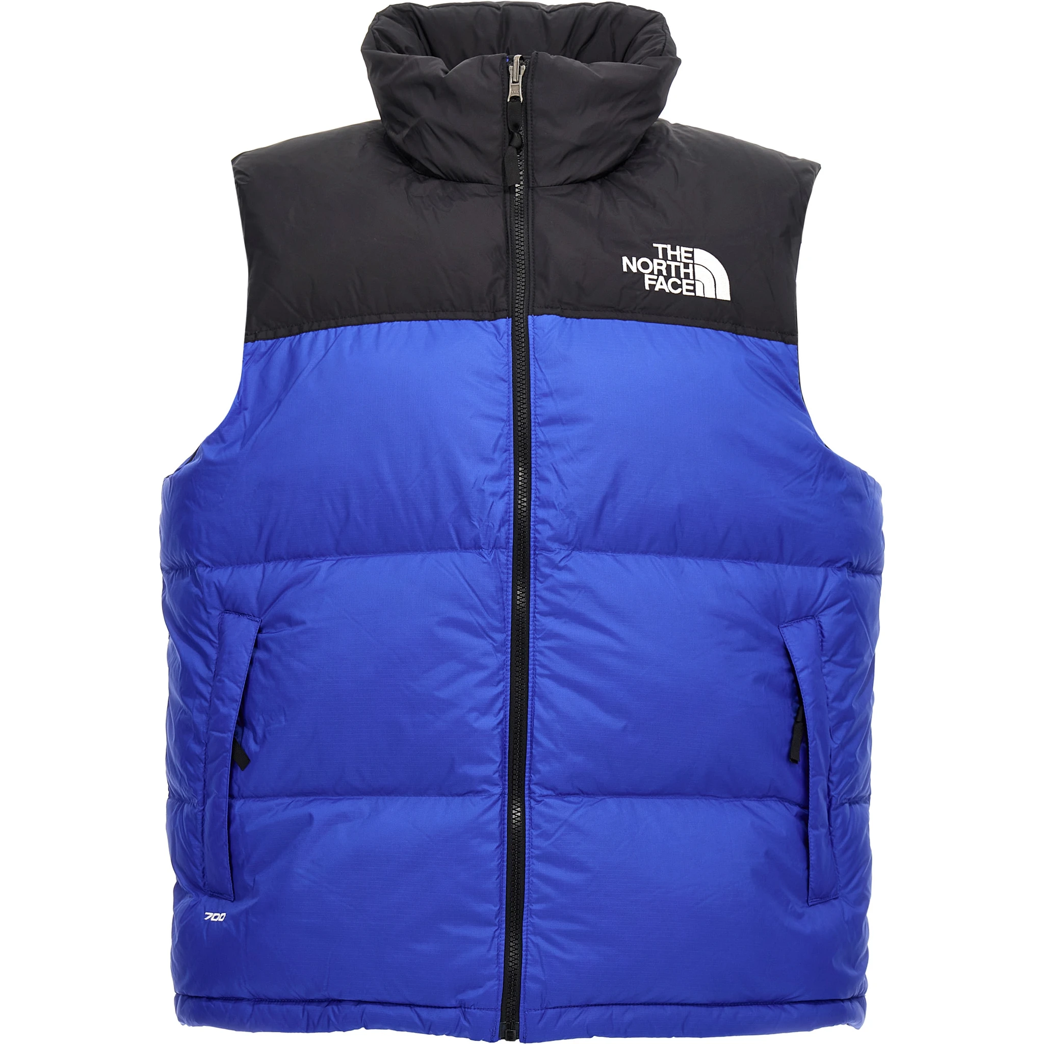 Blue Nylon Sleeveless Jacket