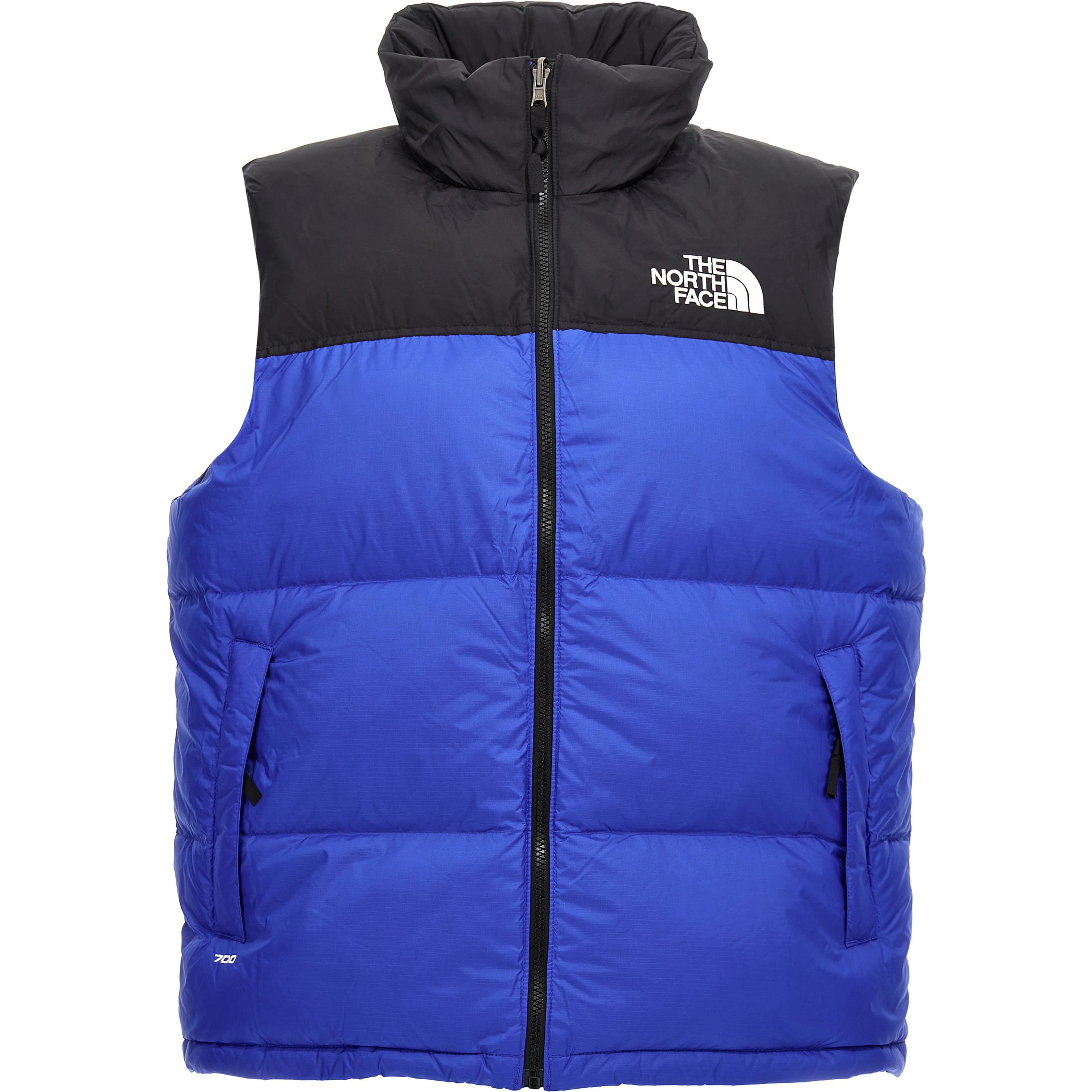 Blue Nylon Sleeveless Jacket