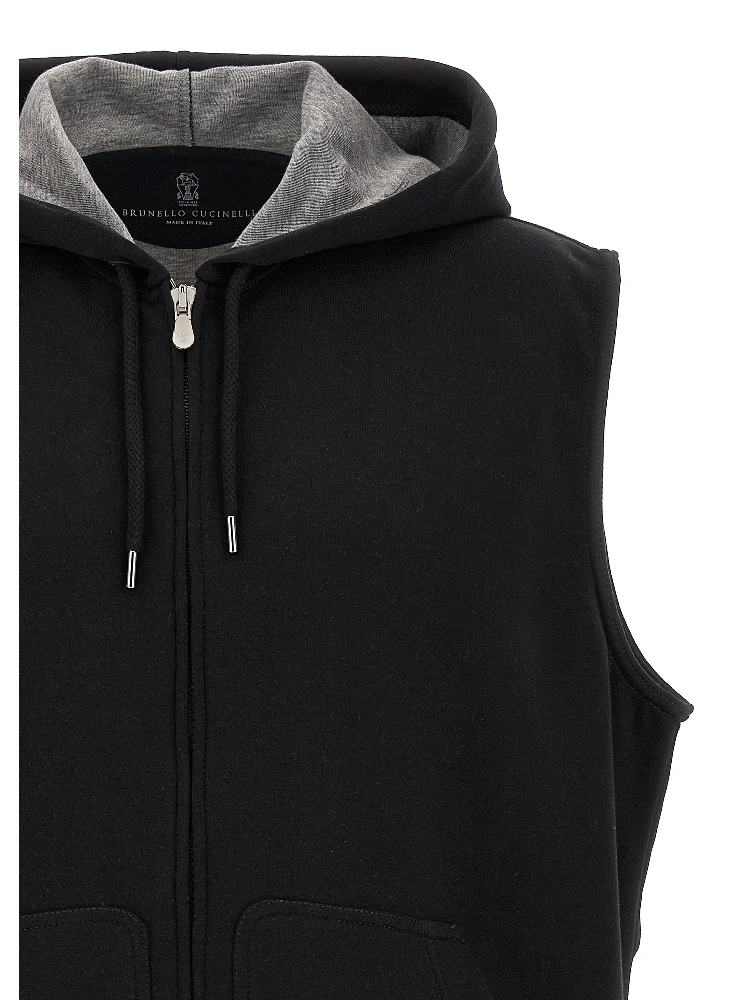 Black Cotton Sleeveless Jacket alternative