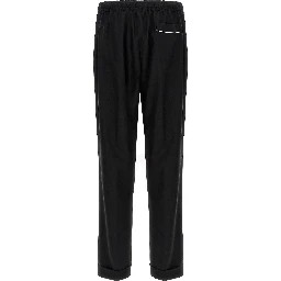 Black Virgin Wool Casual Pants