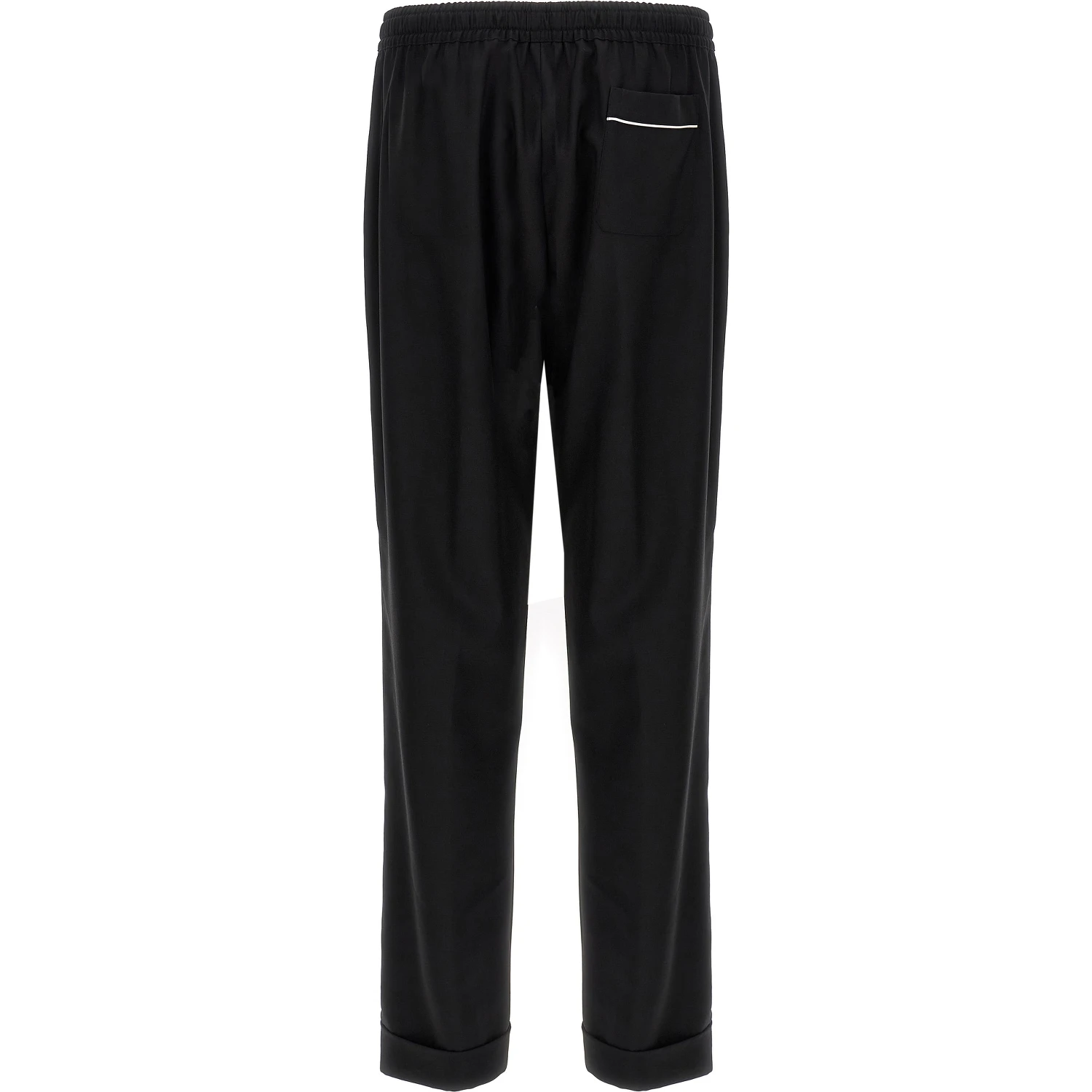 Black Virgin Wool Casual Pants
