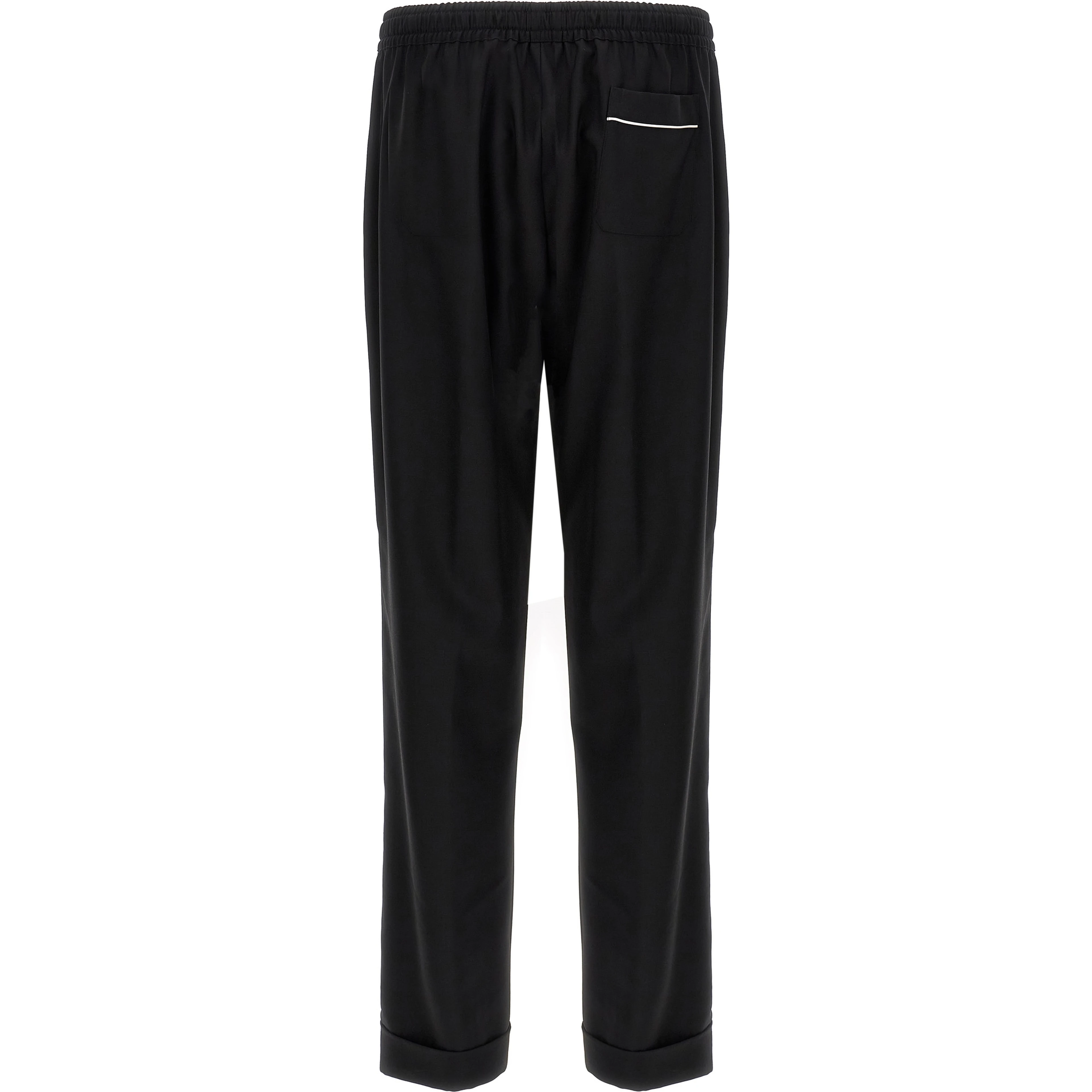 Black Virgin Wool Casual Pants