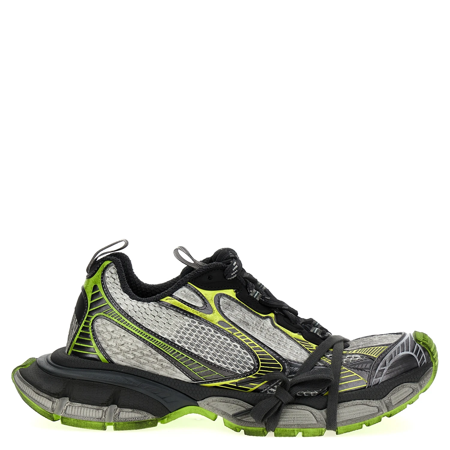 Gray Polyethylene Athletic Sneakers