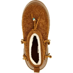 Brown Suede Leather Flat Boots