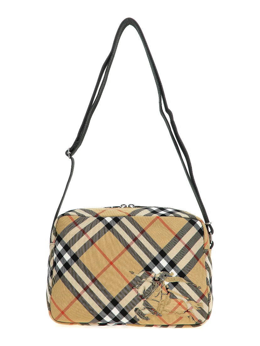 Beige Polyester Crossbody Bag