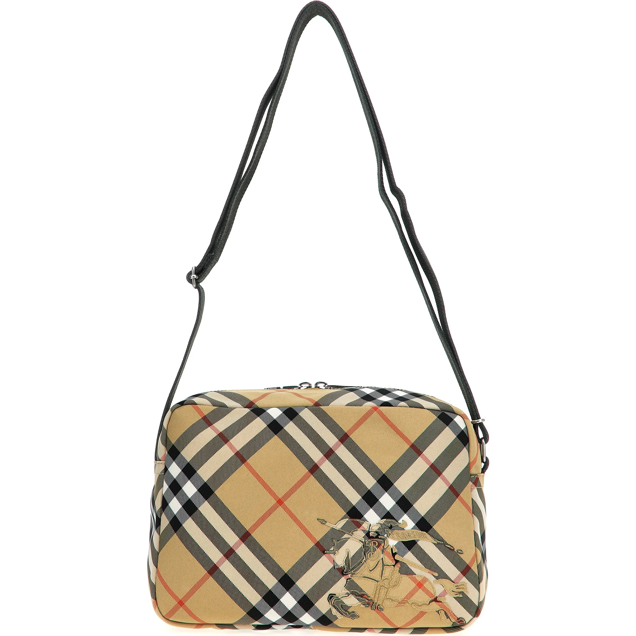 Beige Polyester Crossbody Bag