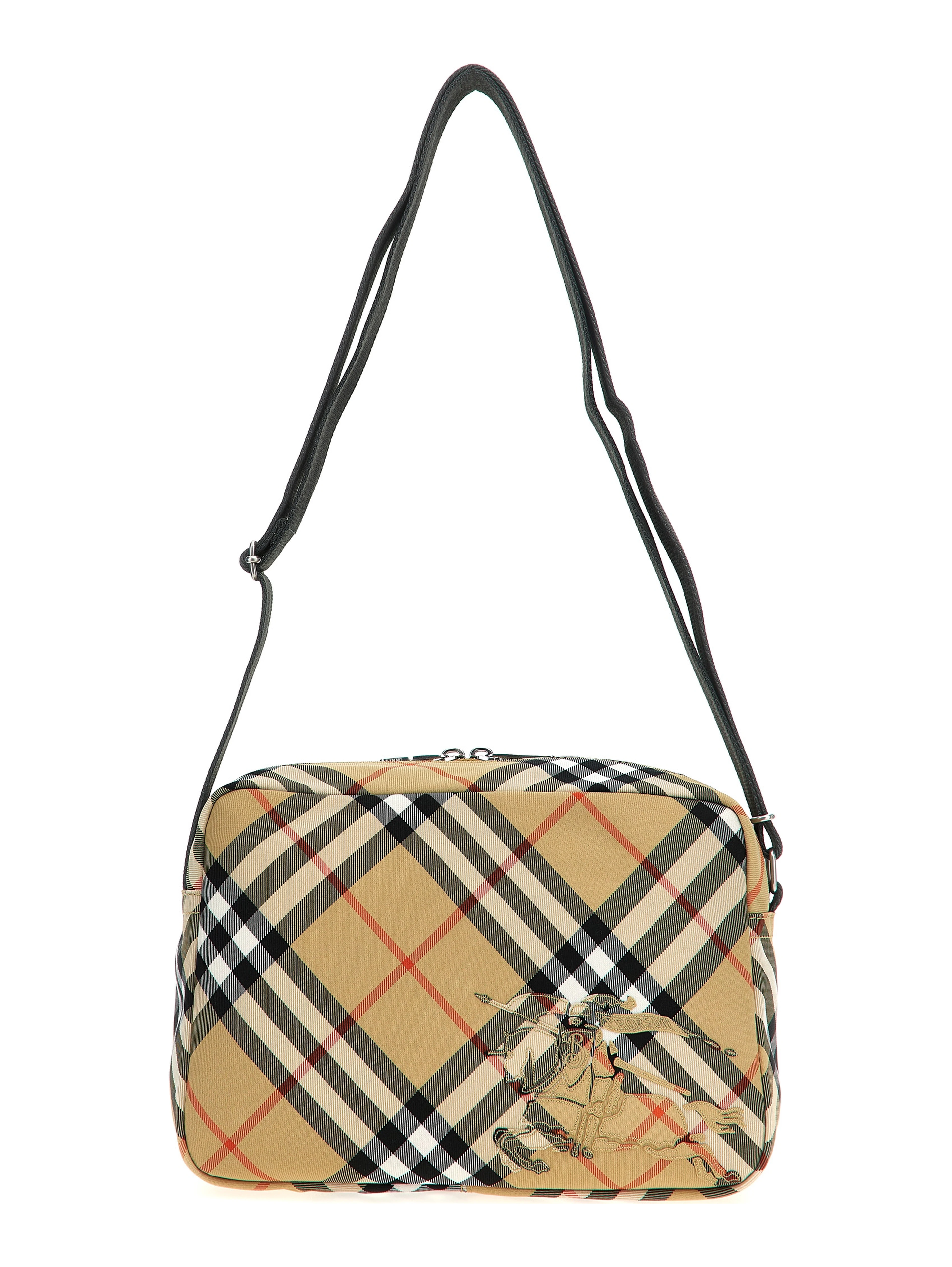 Beige Polyester Crossbody Bag