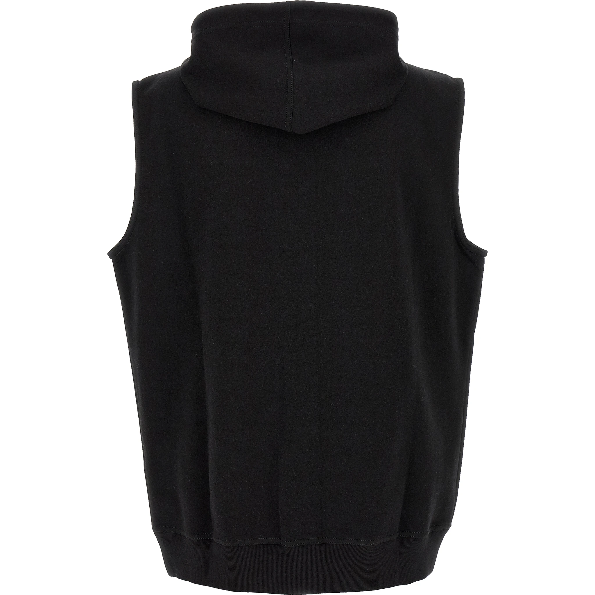 Black Cotton Sleeveless Jacket