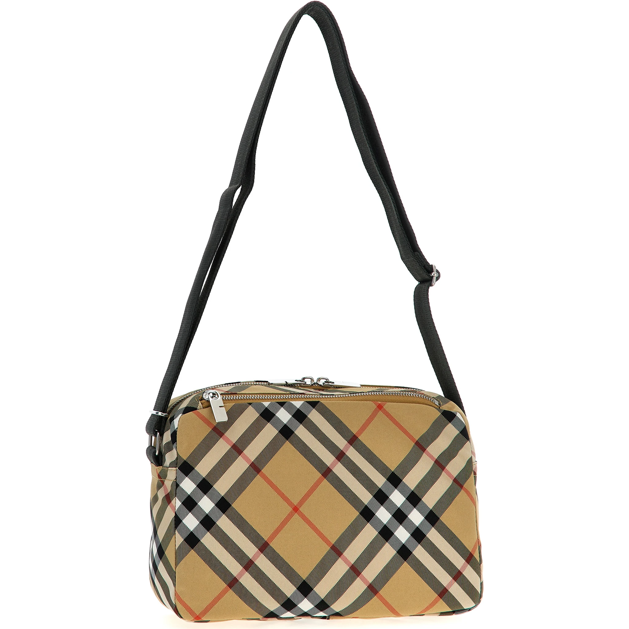 Beige Polyester Crossbody Bag