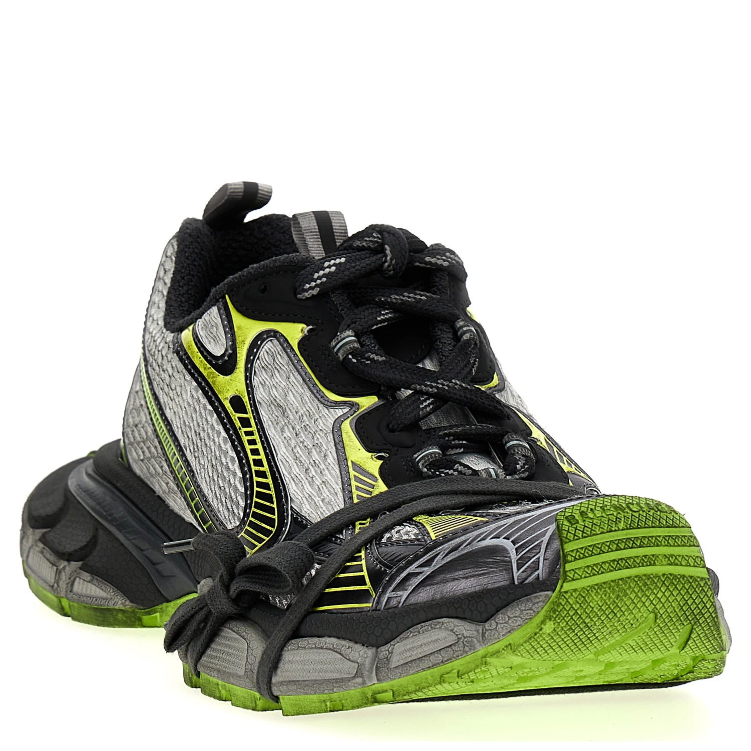 Gray Polyethylene Athletic Sneakers