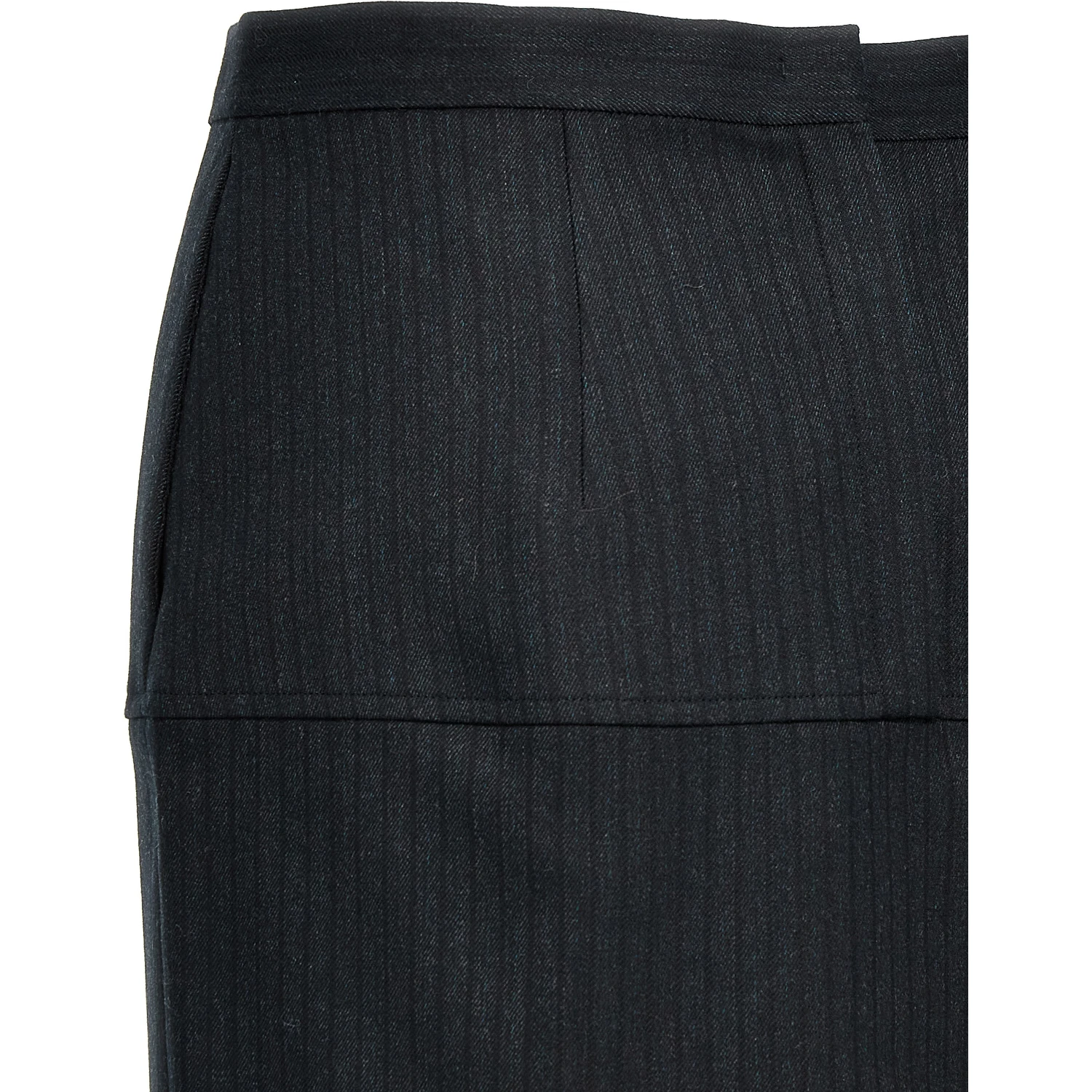 Gray Virgin Wool Midi Skirt