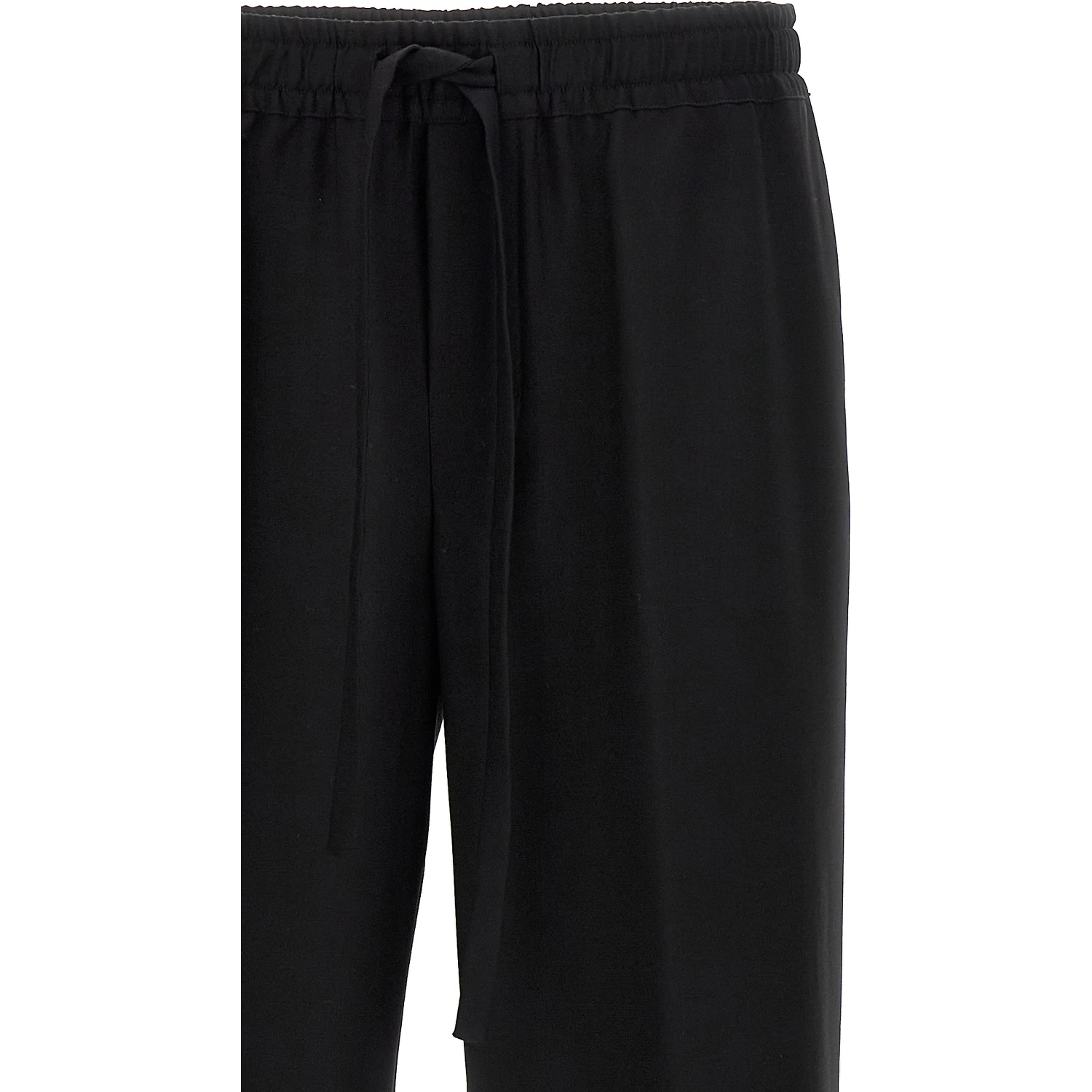 Black Virgin Wool Casual Pants