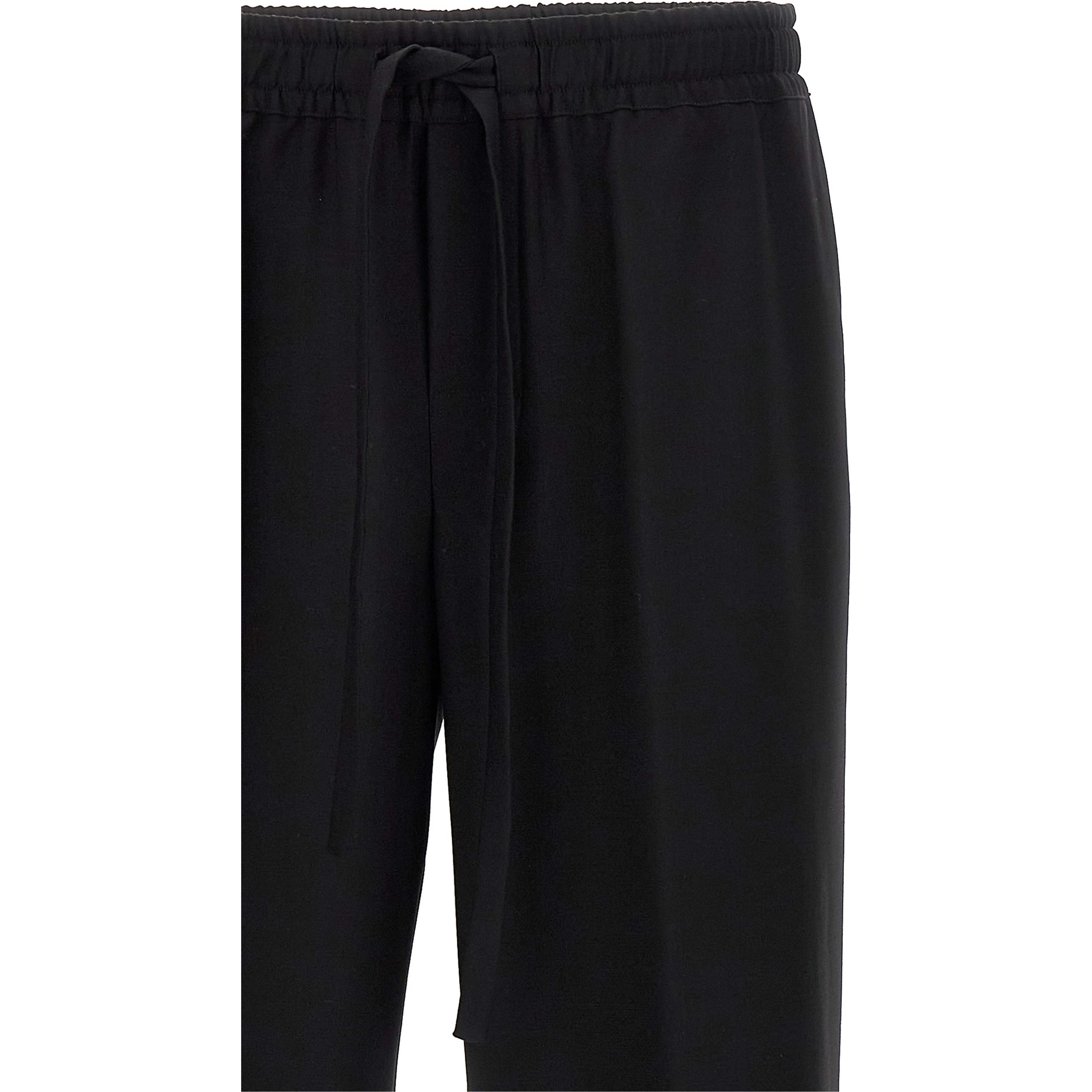 Black Virgin Wool Casual Pants