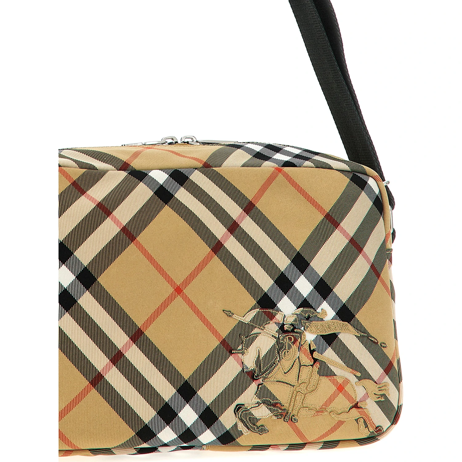 Beige Polyester Crossbody Bag