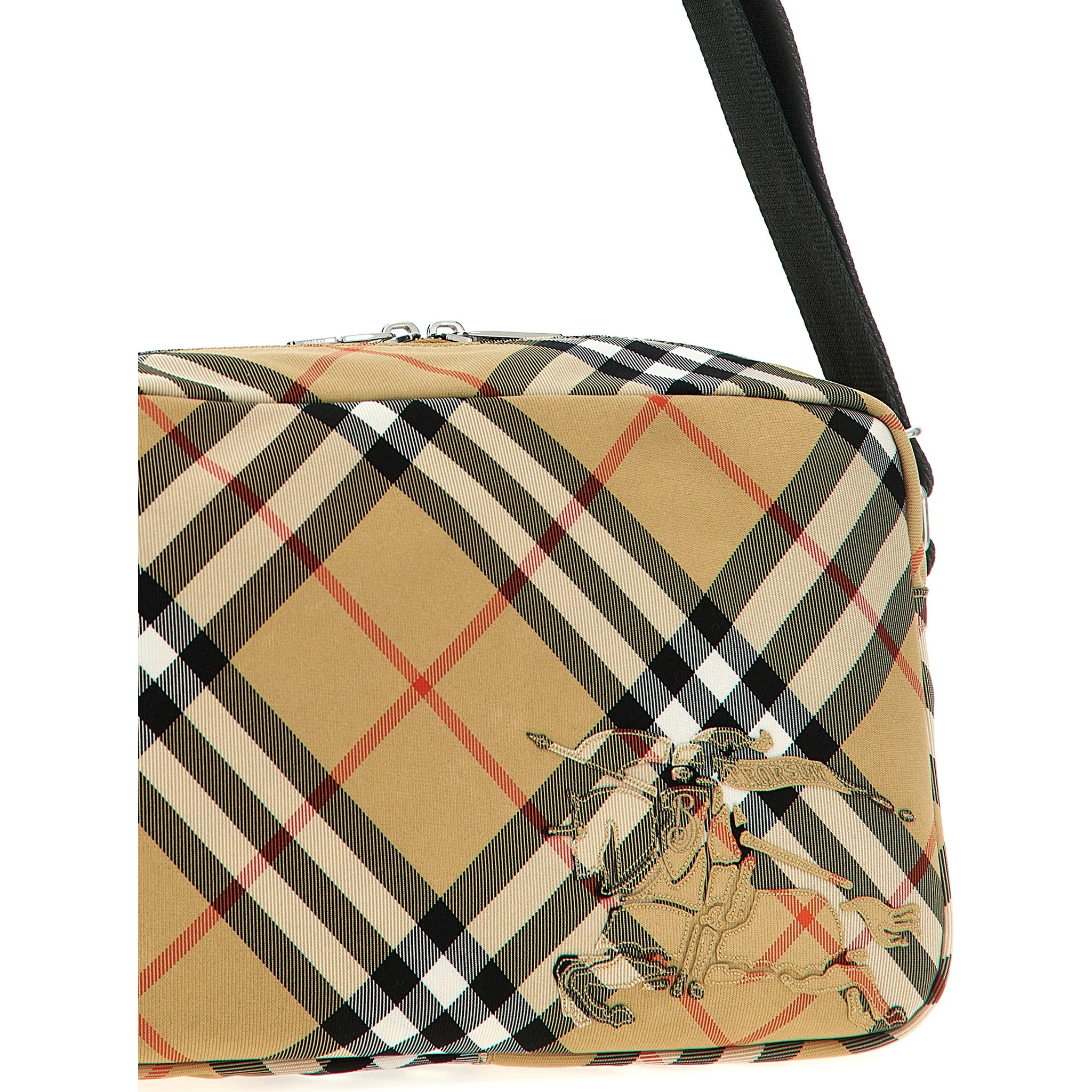 Beige Polyester Crossbody Bag