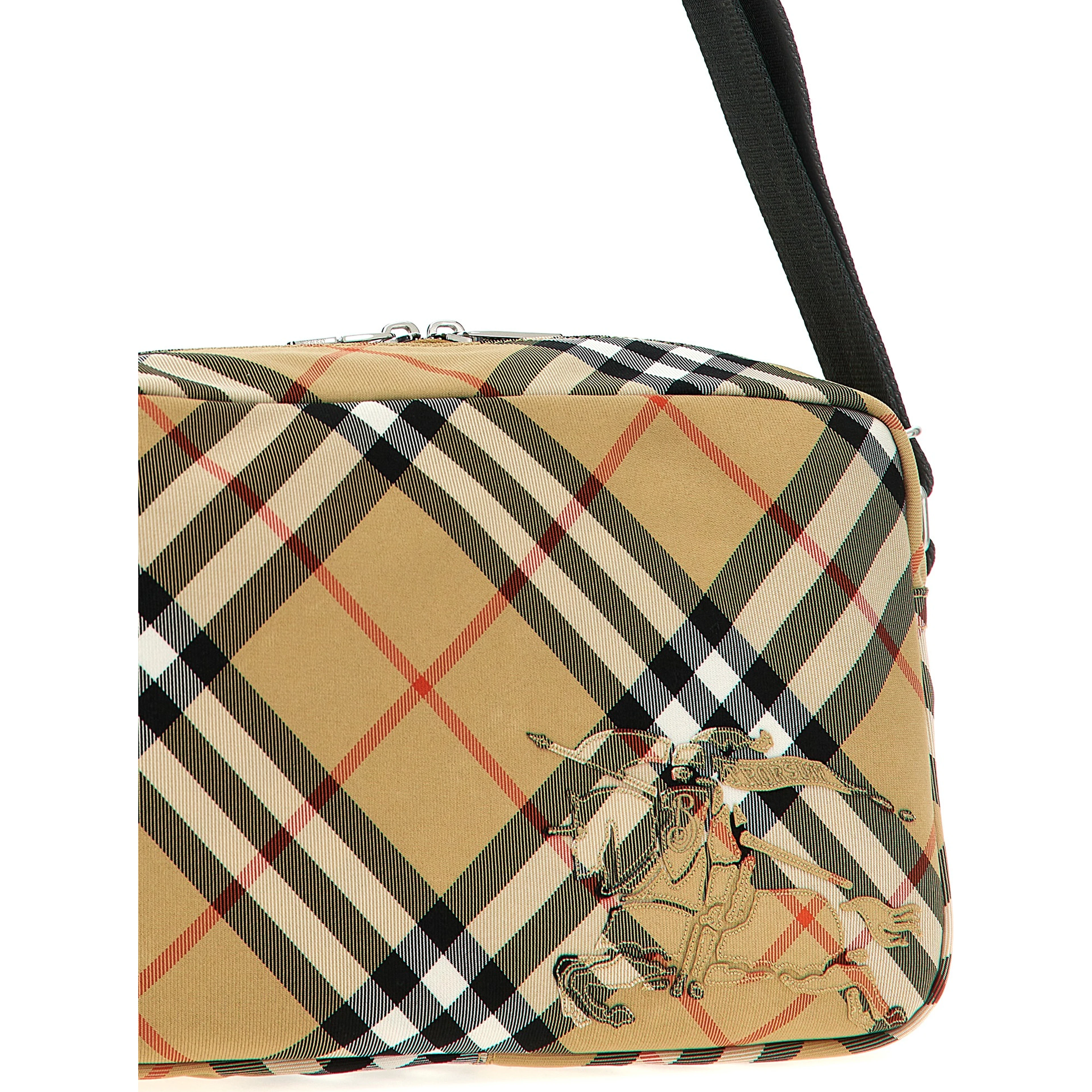 Beige Polyester Crossbody Bag