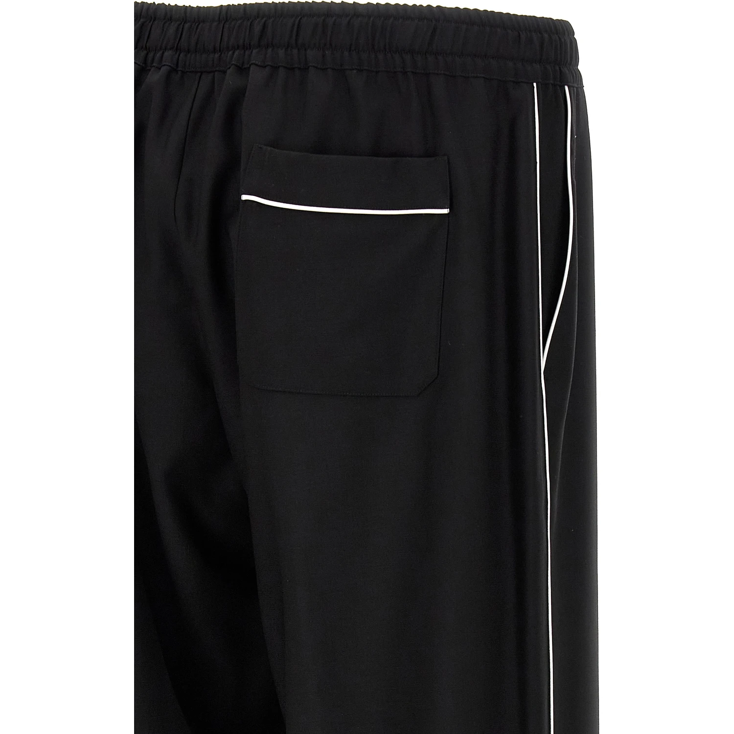 Black Virgin Wool Casual Pants