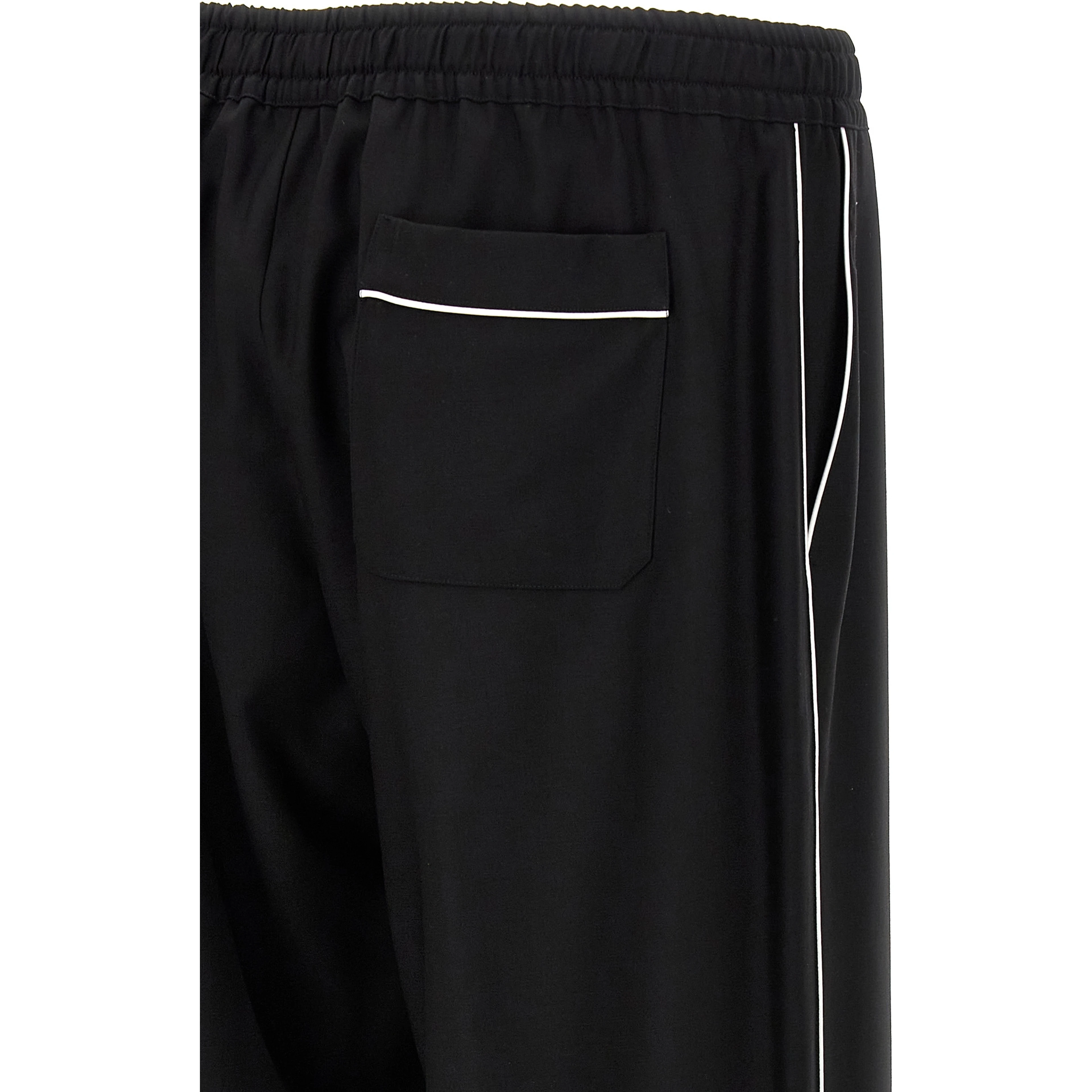 Black Virgin Wool Casual Pants