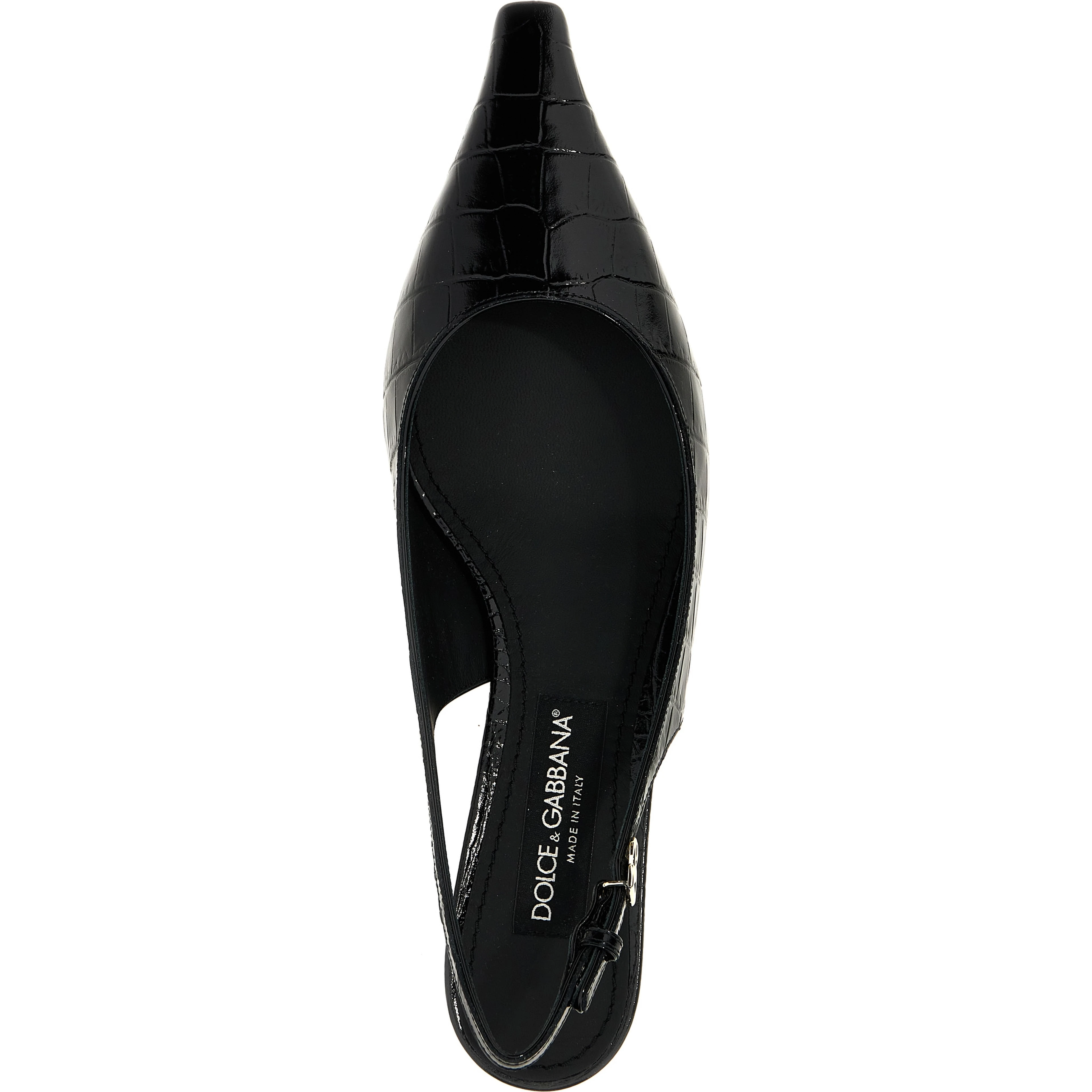 Black Calfskin Mid Heel Pumps