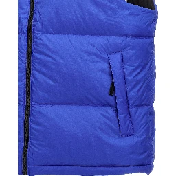 Blue Nylon Sleeveless Jacket