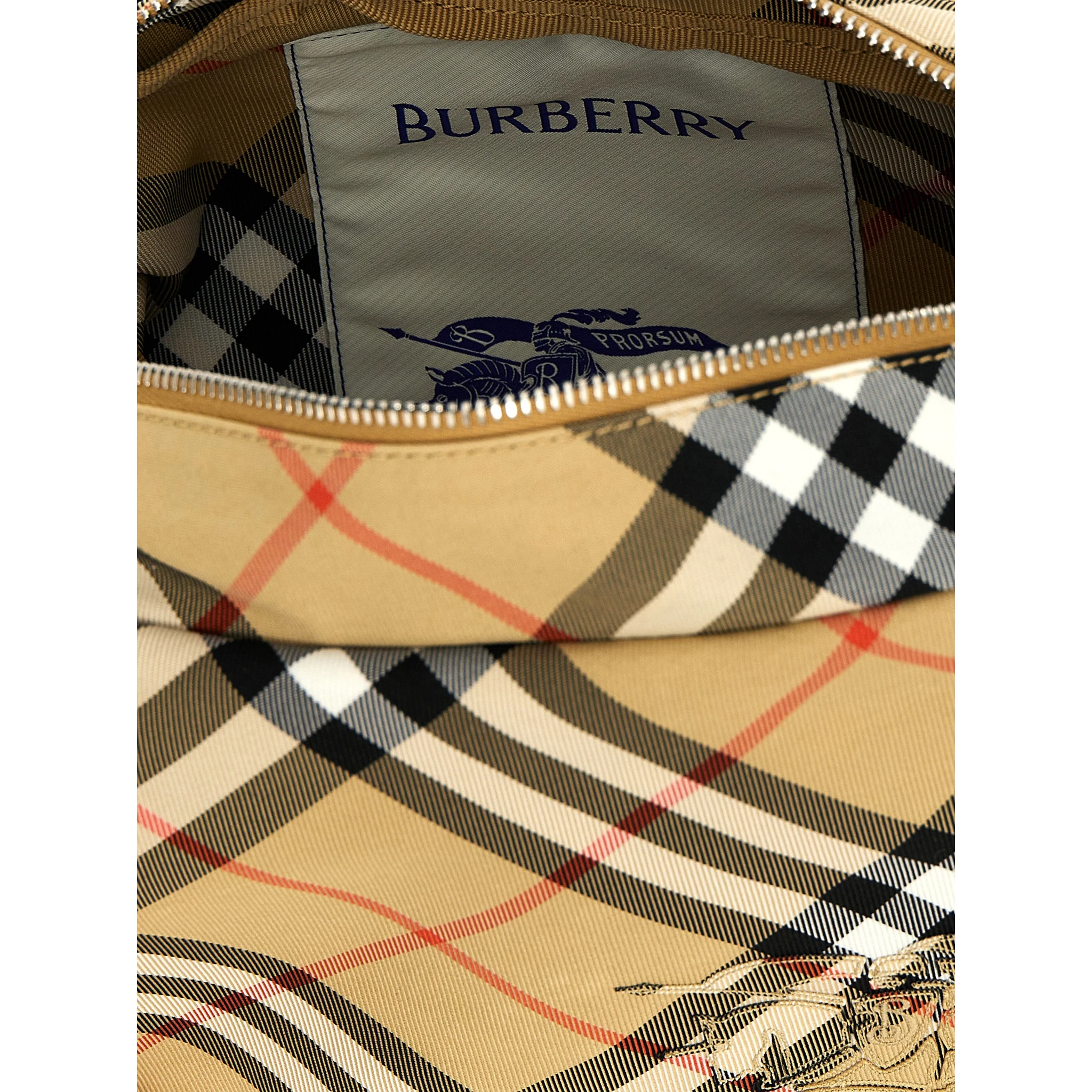 Beige Polyester Crossbody Bag