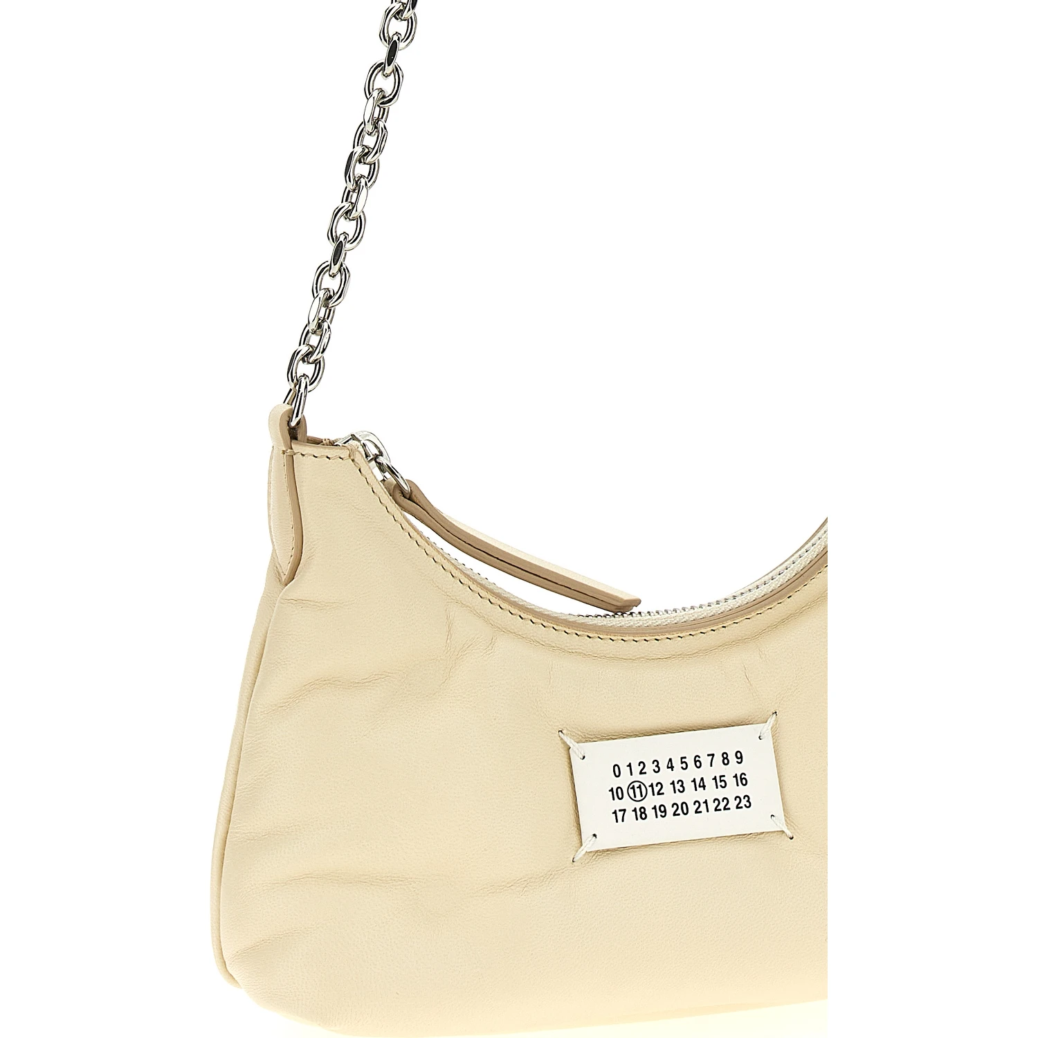White Lamb Leather Shoulder Bag