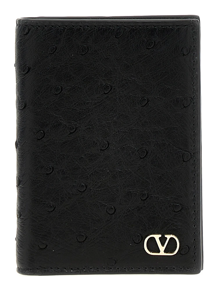 Black Ostrich Skin Cardholder