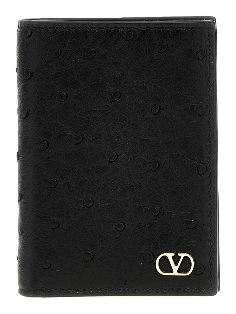 Black Ostrich Skin Cardholder