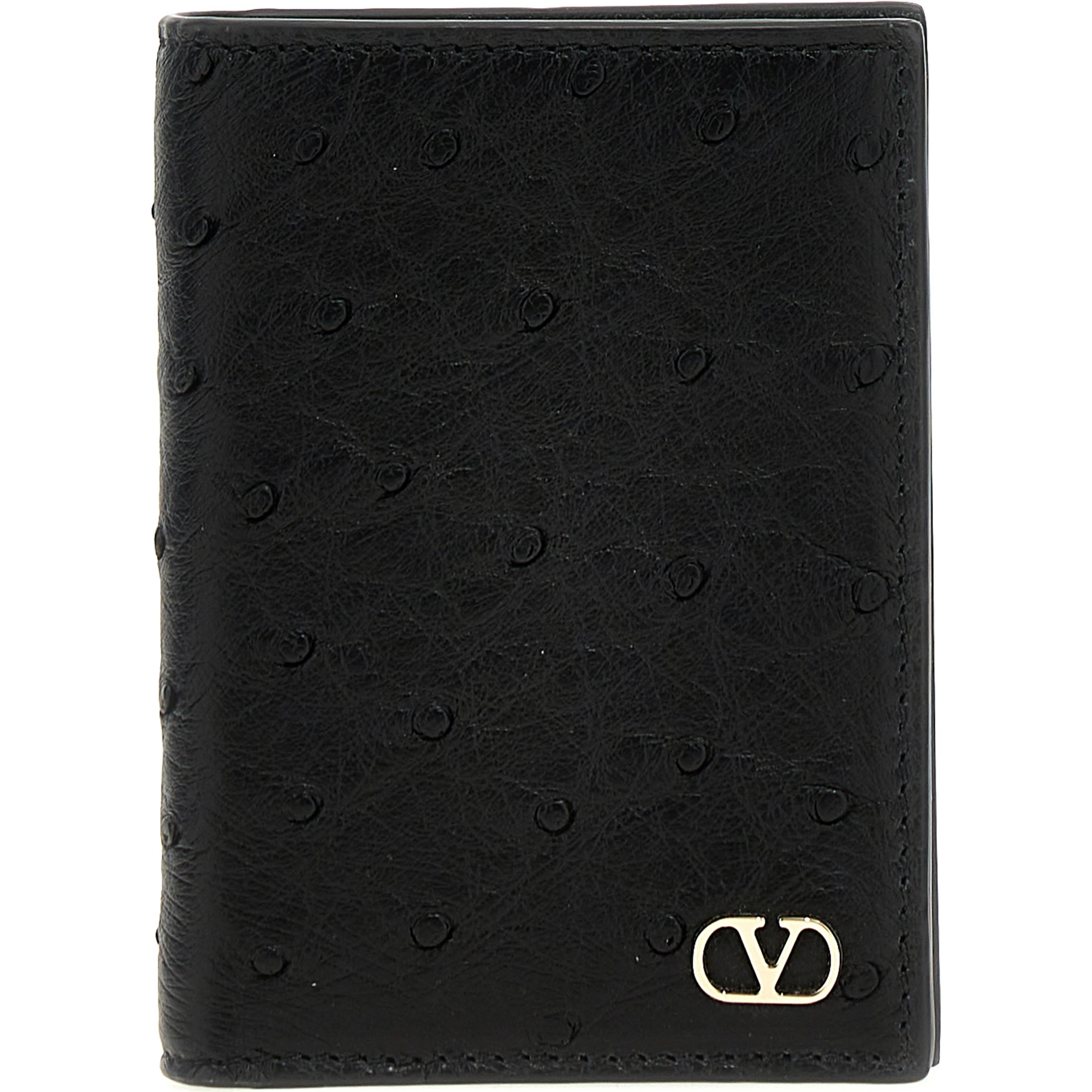 Black Ostrich Skin Cardholder