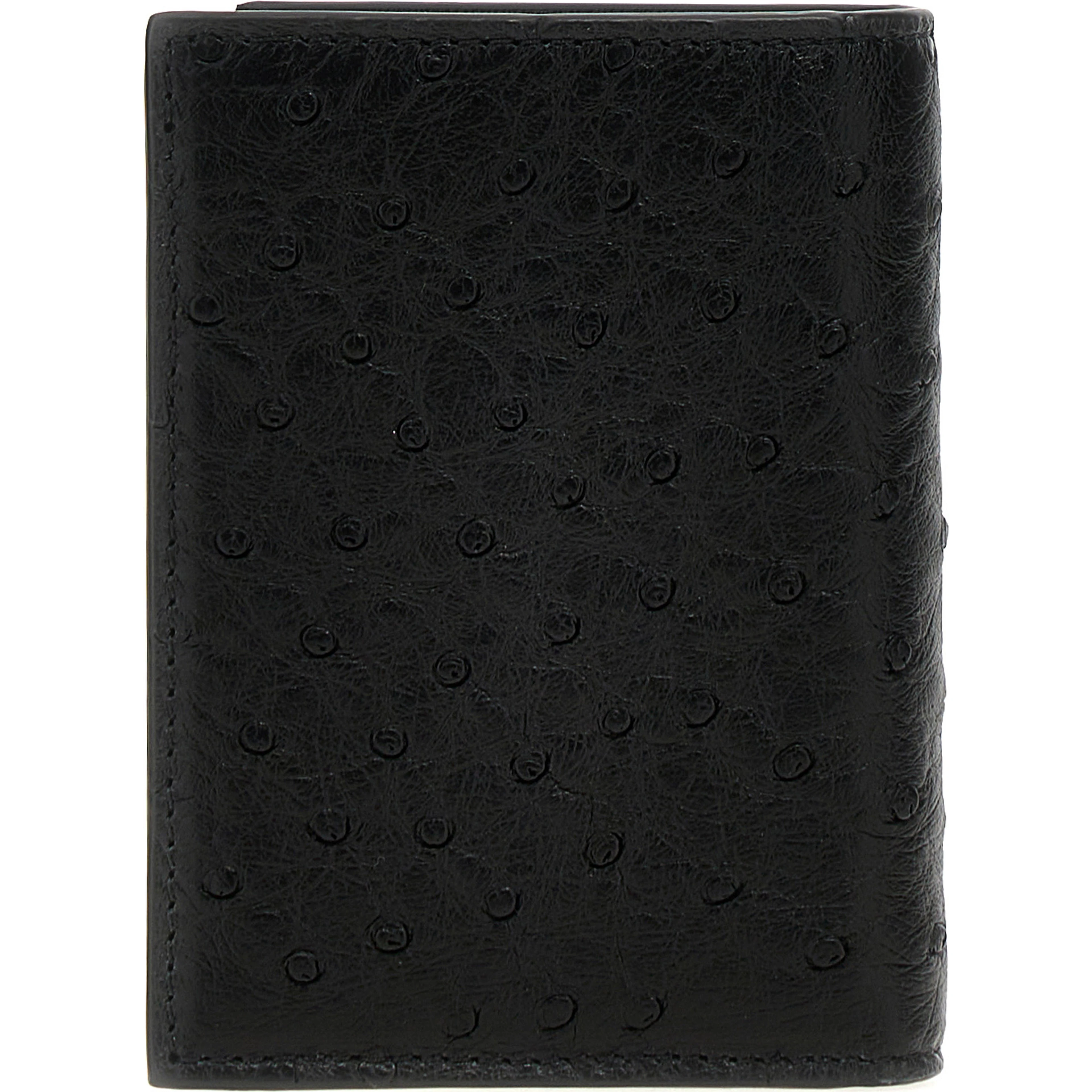 Black Ostrich Skin Cardholder