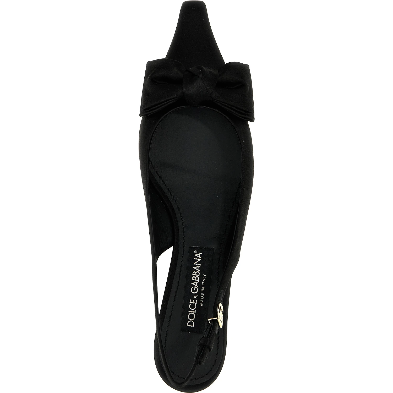 Black Viscose Mid Heel Pumps