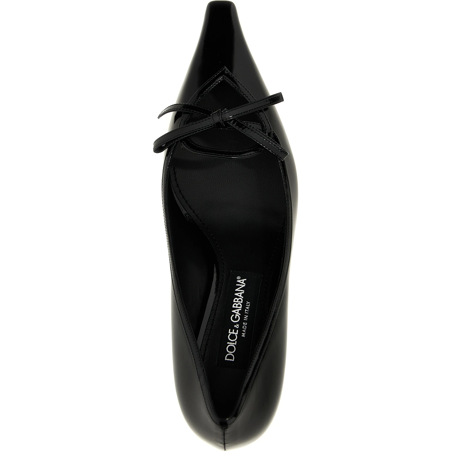 Black Calfskin Mid Heel Pumps