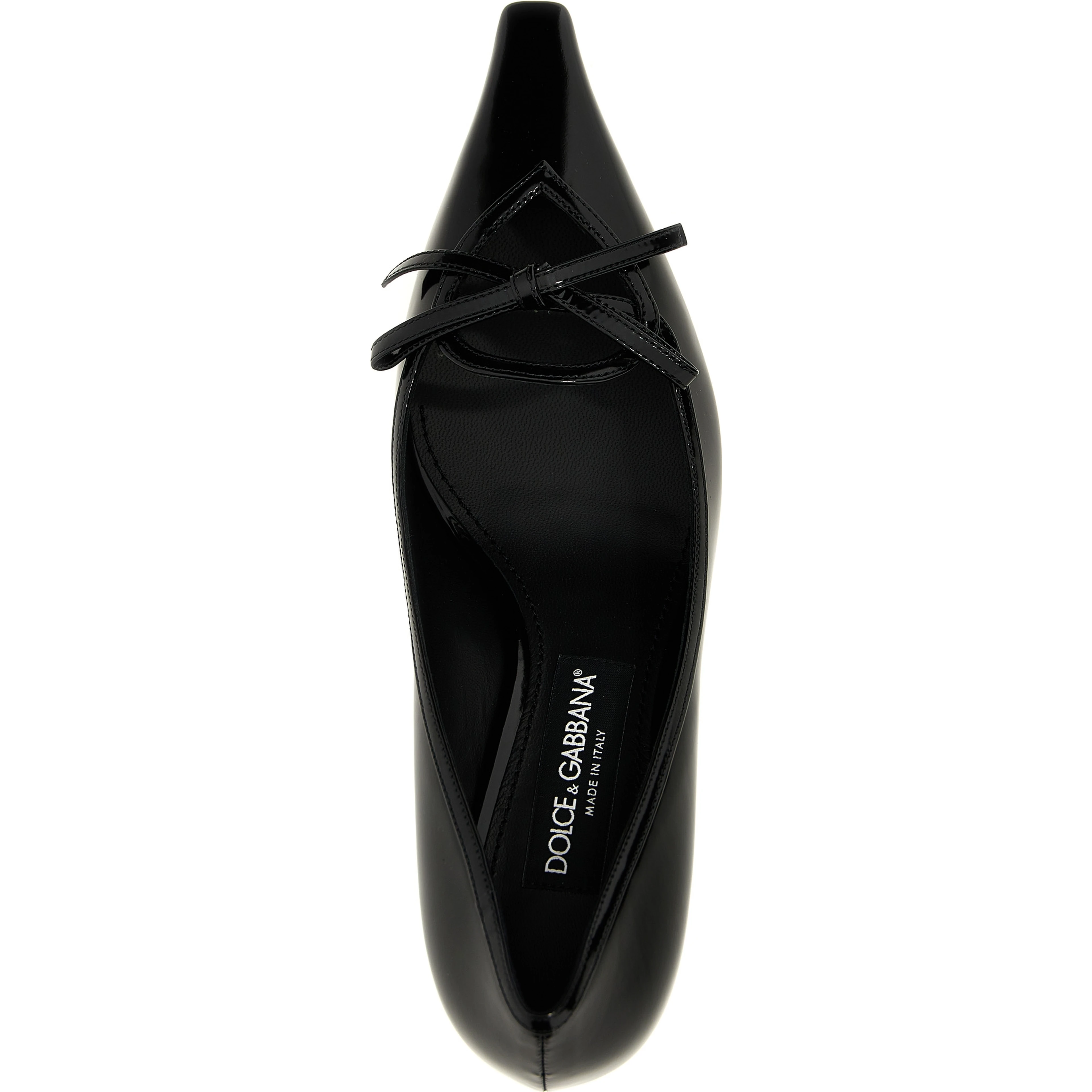 Black Calfskin Mid Heel Pumps