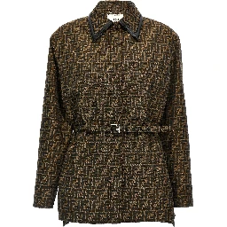 Brown Polyester Leather Jacket