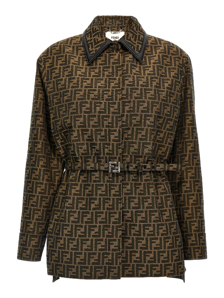 Brown Polyester Leather Jacket