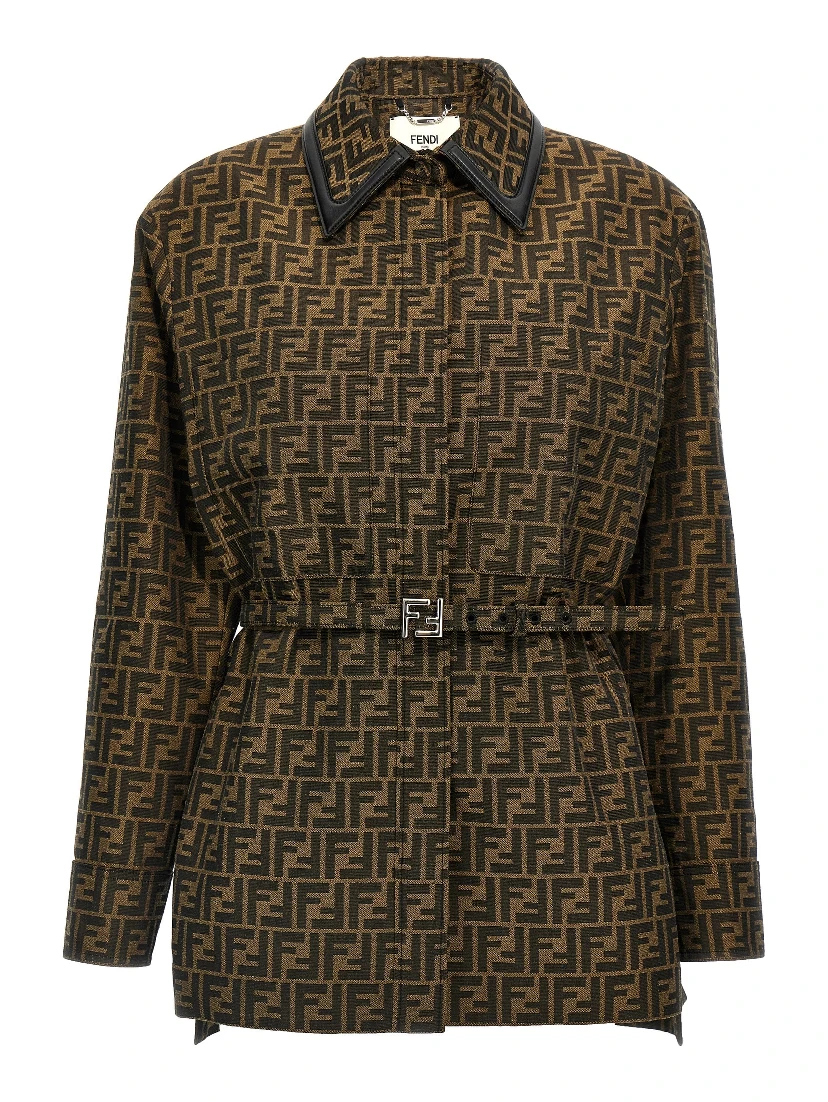 Brown Polyester Leather Jacket