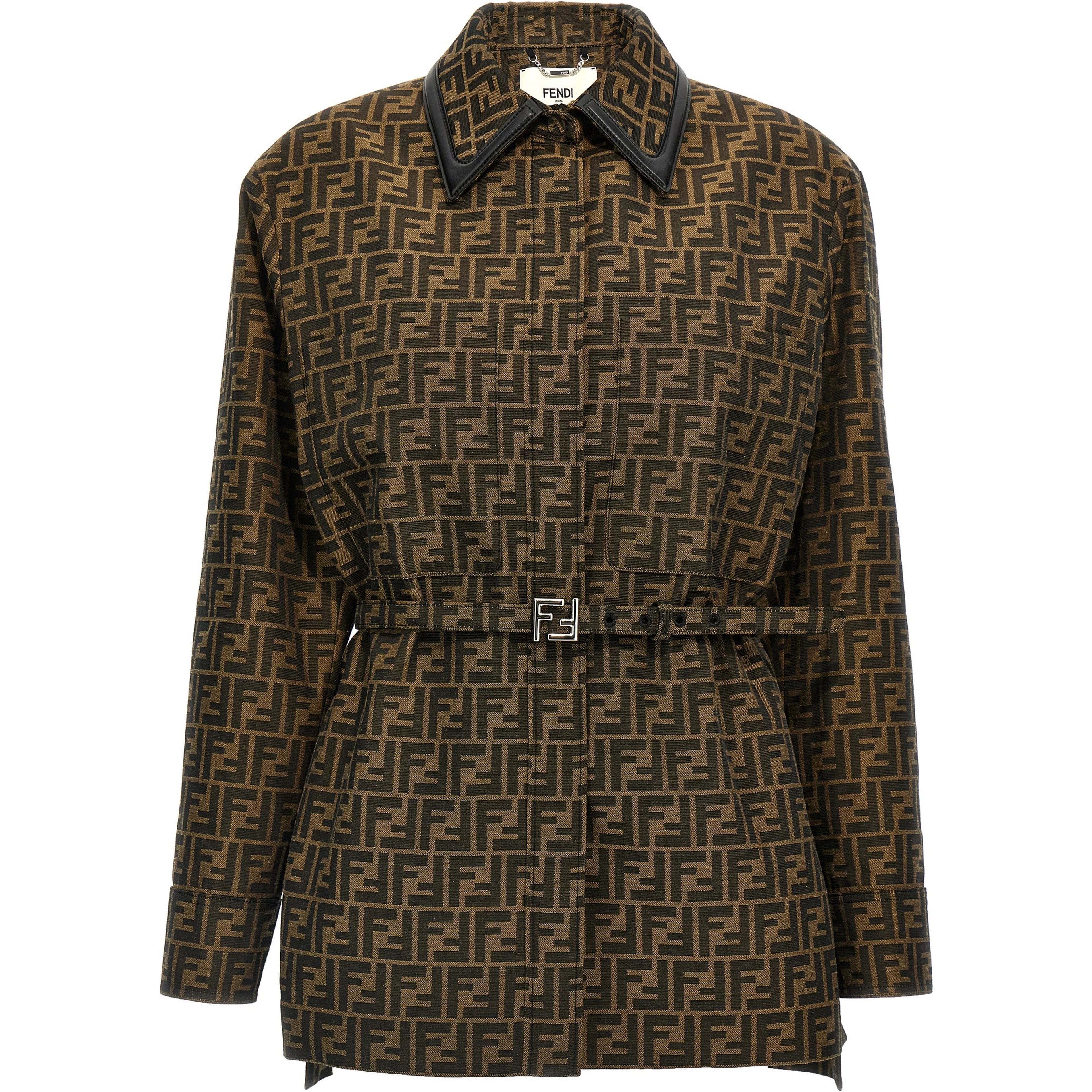 Brown Polyester Leather Jacket