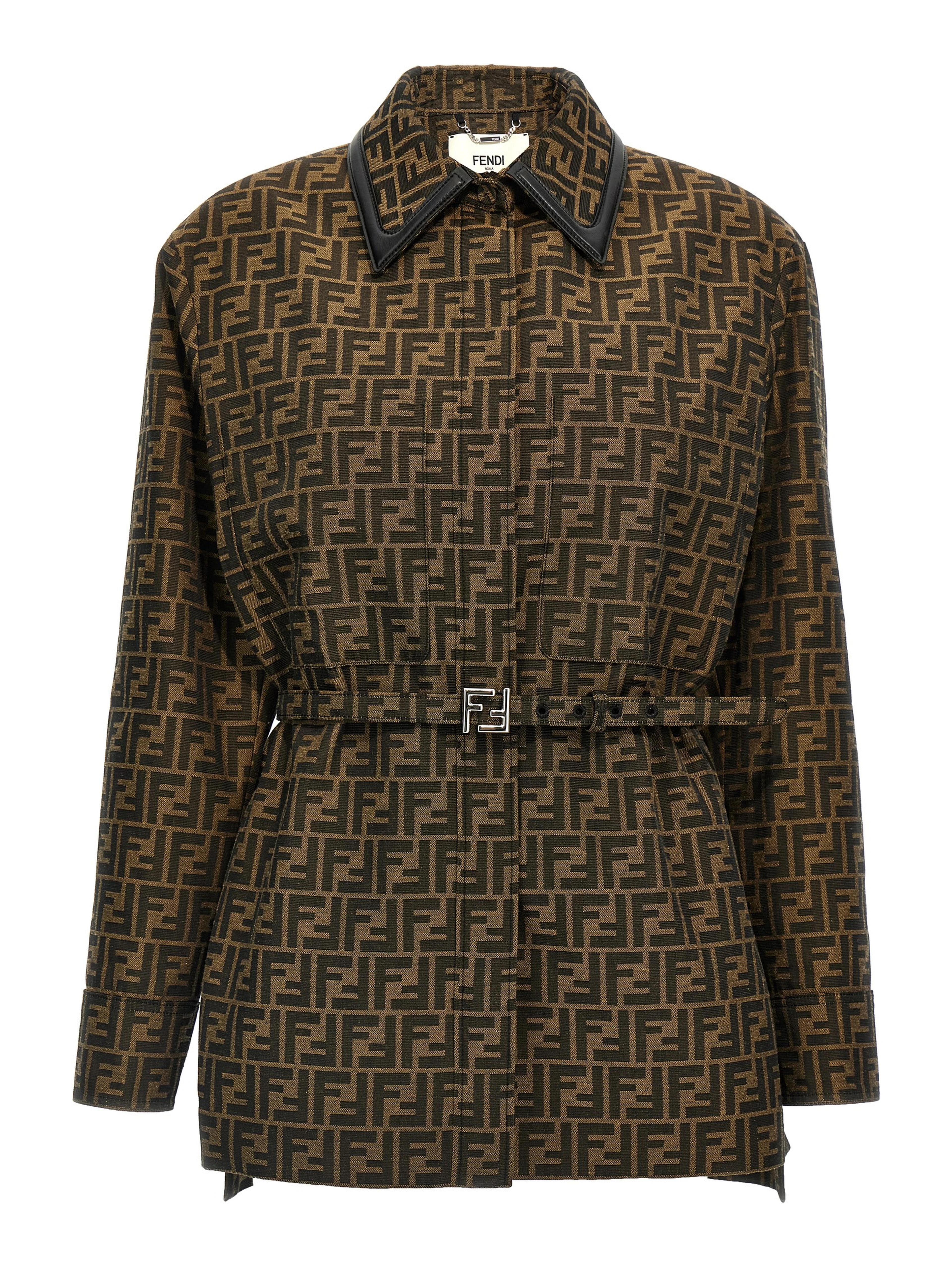 Brown Polyester Leather Jacket