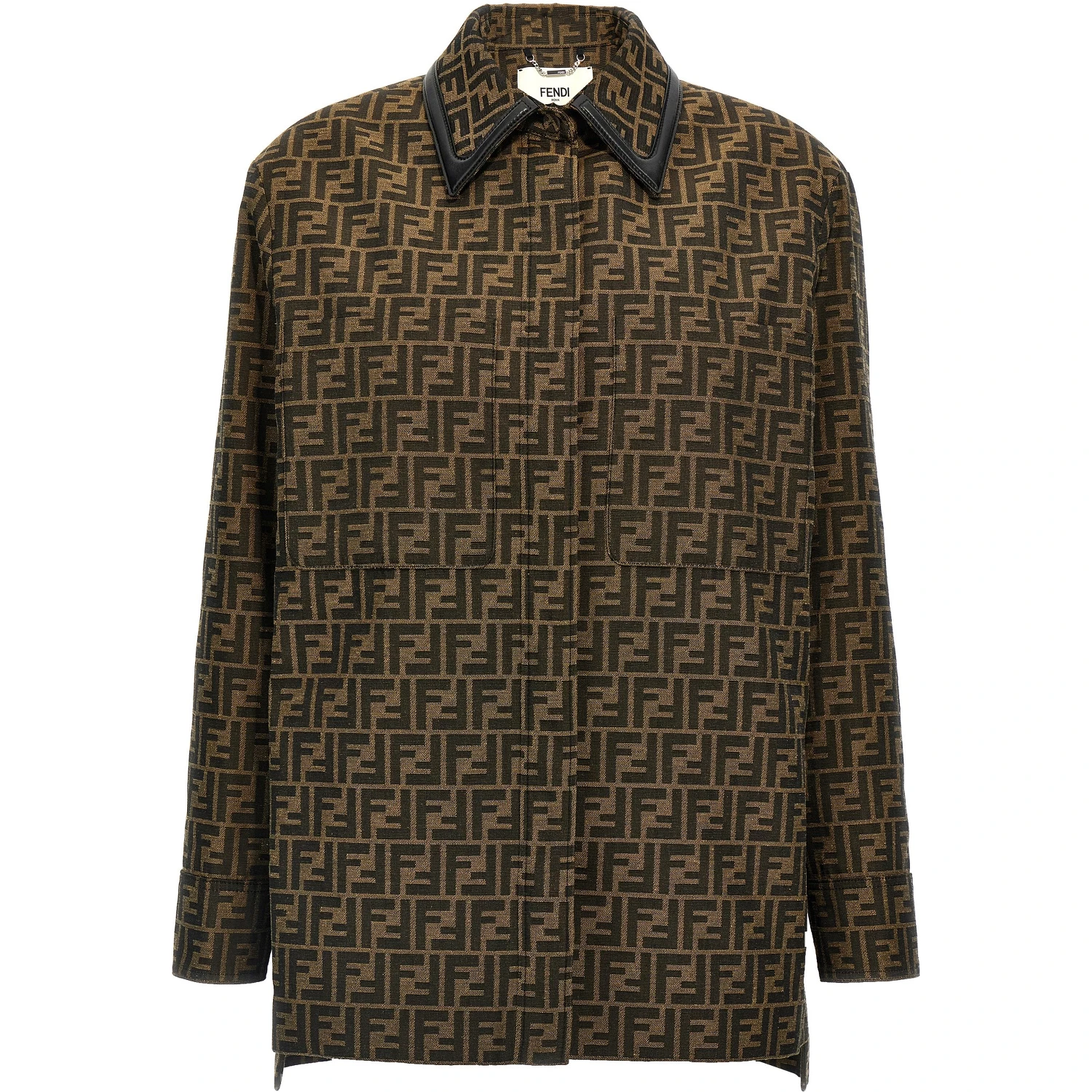Brown Polyester Leather Jacket