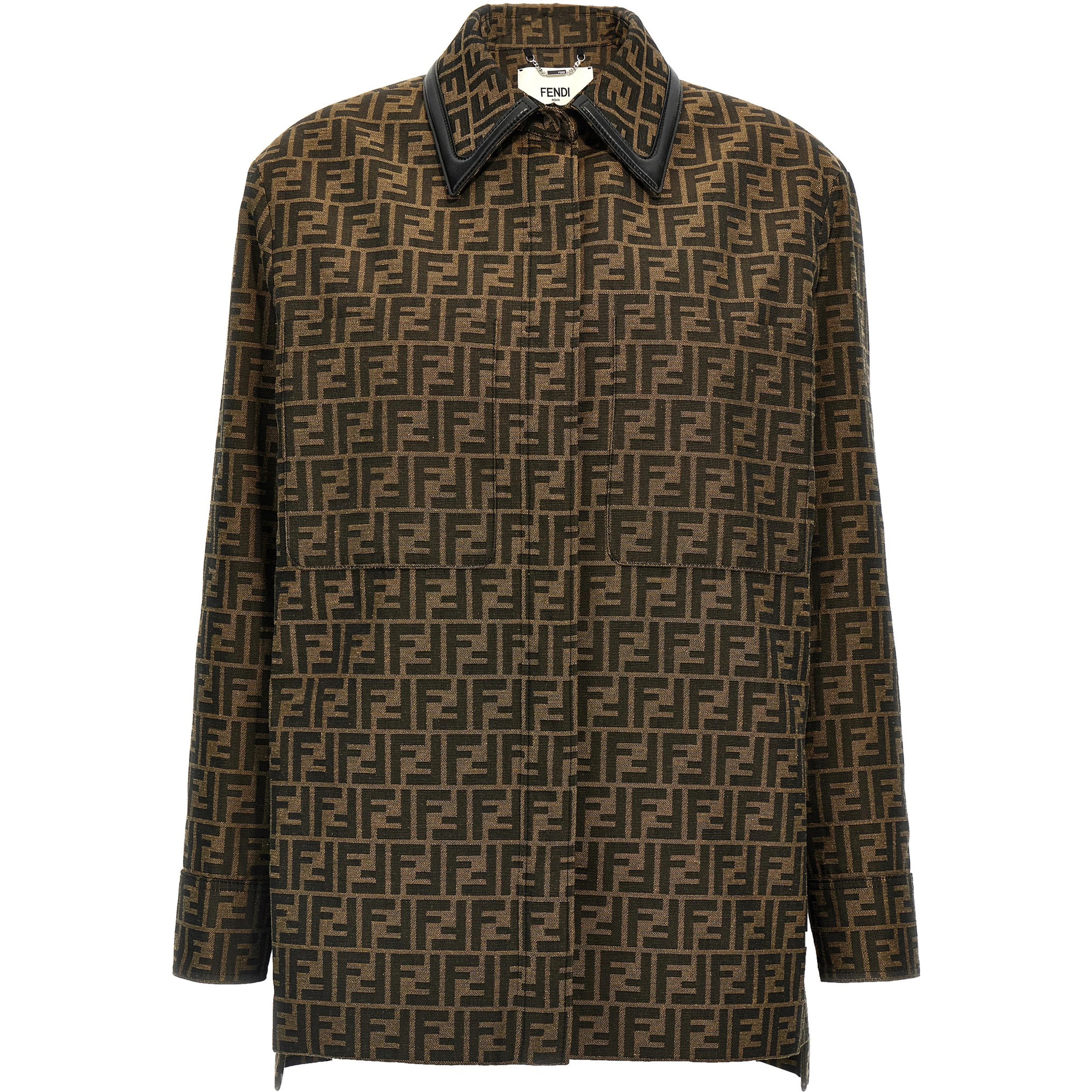 Brown Polyester Leather Jacket