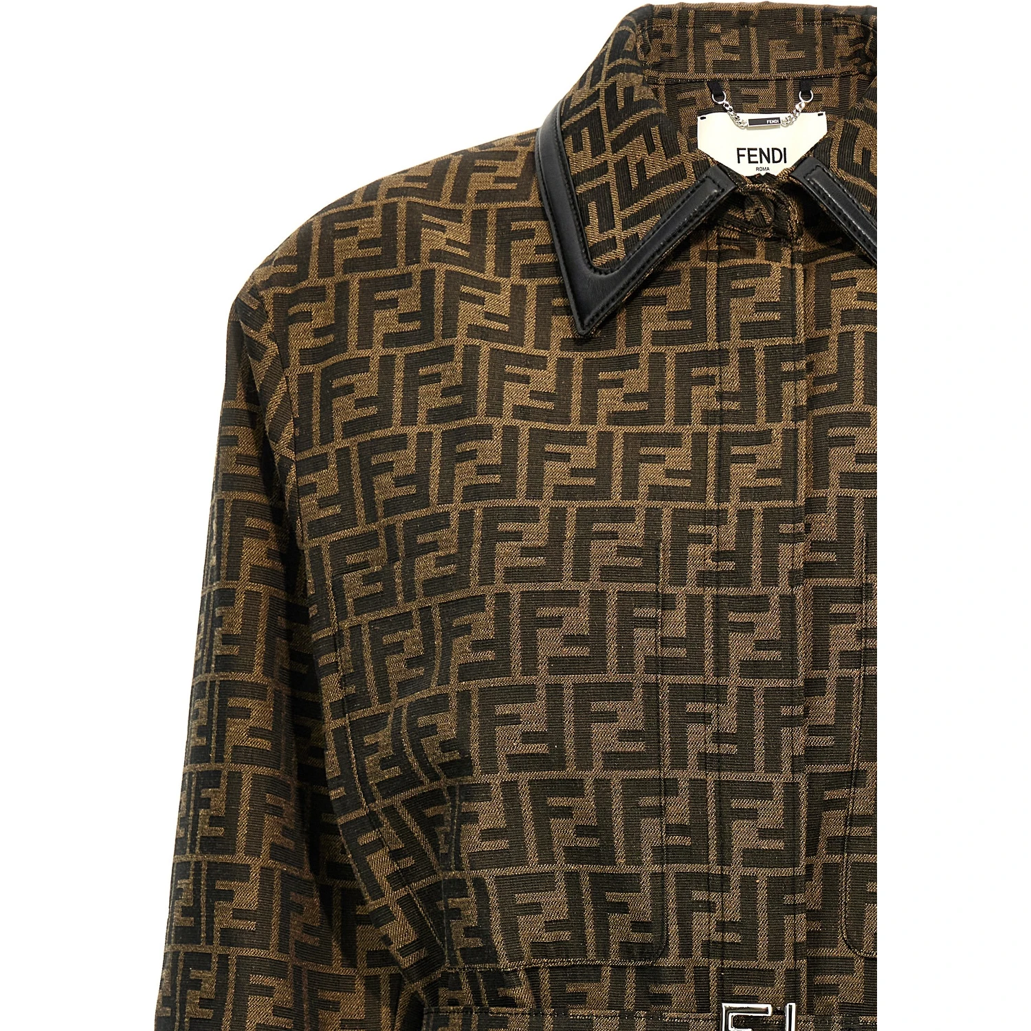 Brown Polyester Leather Jacket