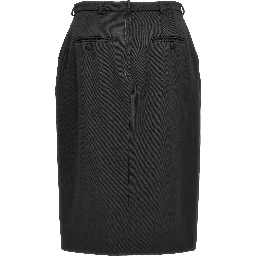 Black Virgin Wool Midi Skirt