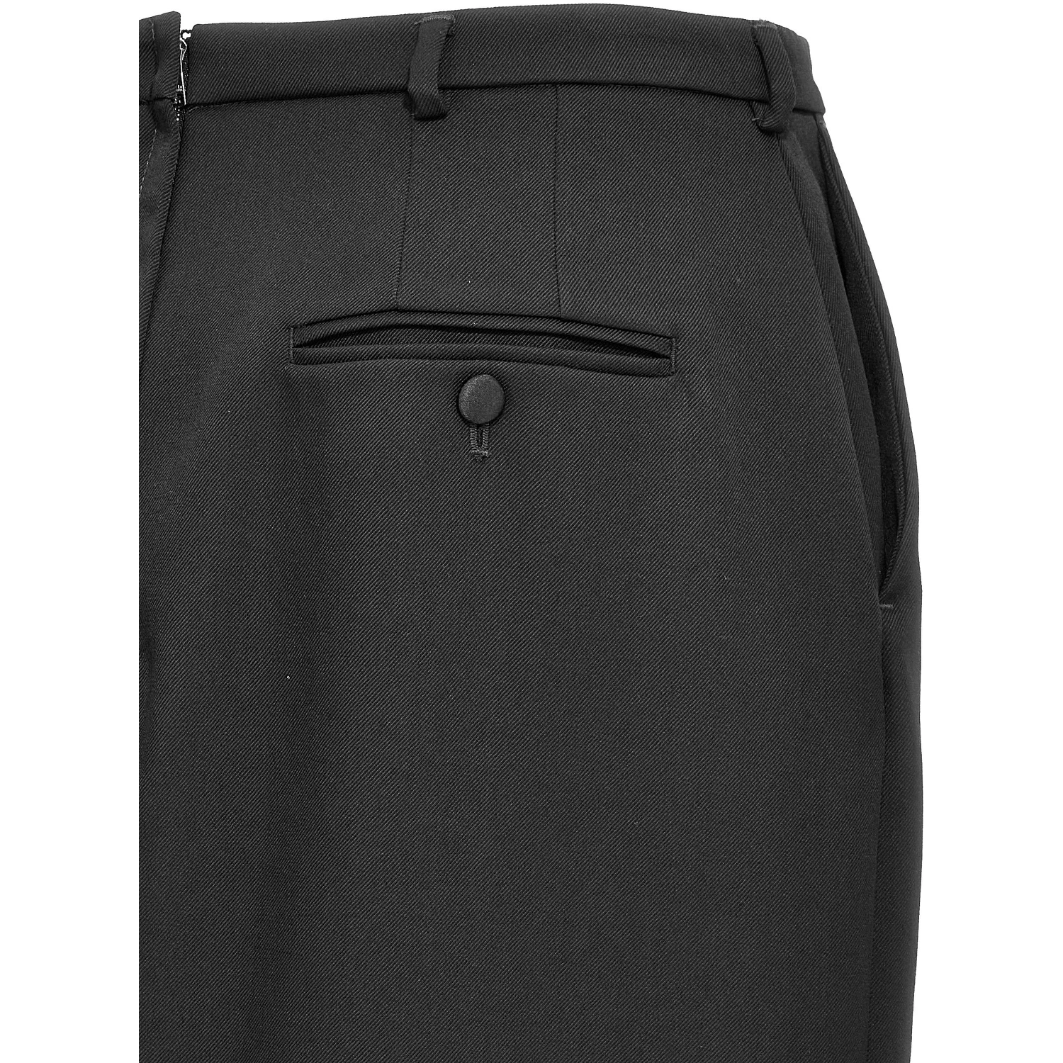 Black Virgin Wool Midi Skirt