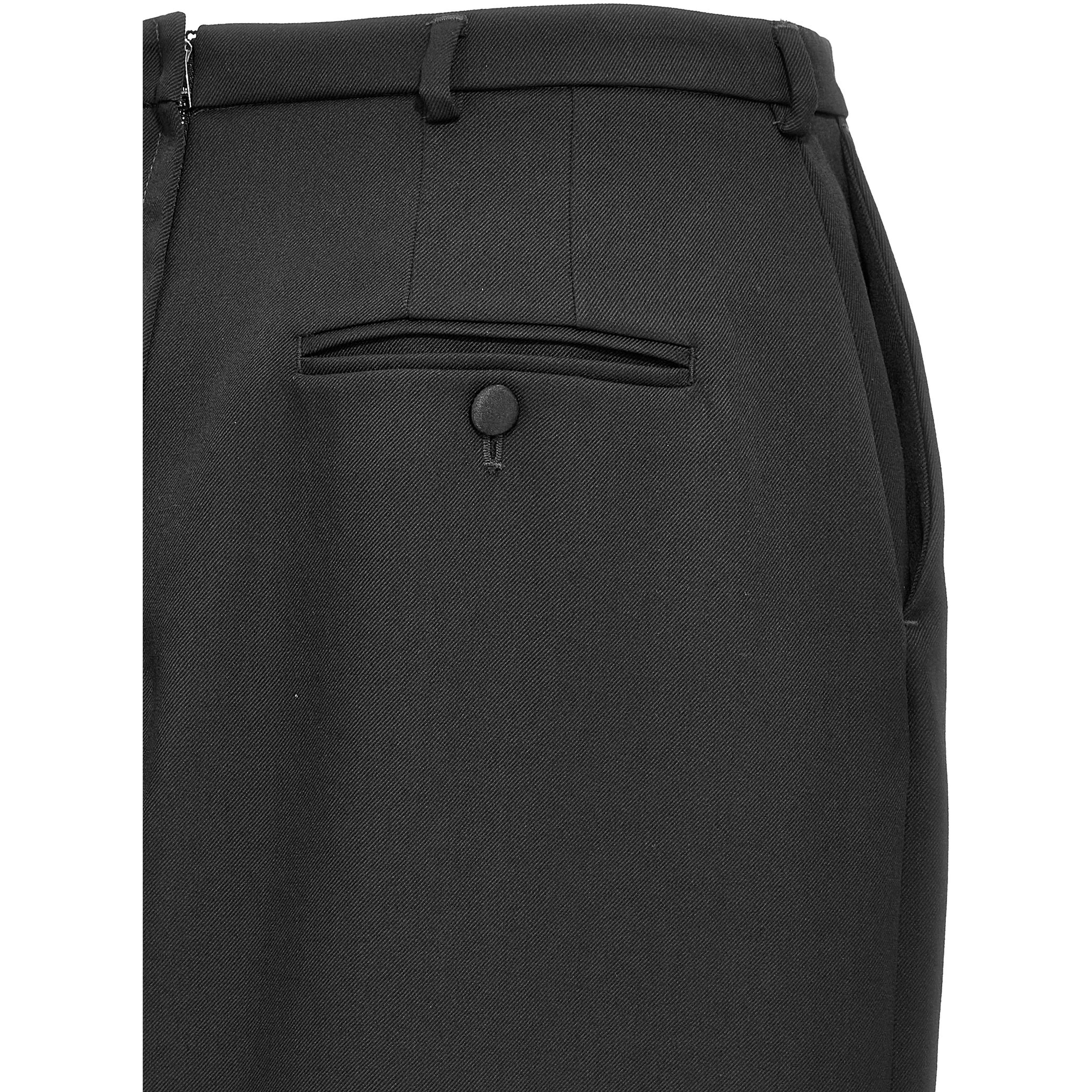 Black Virgin Wool Midi Skirt