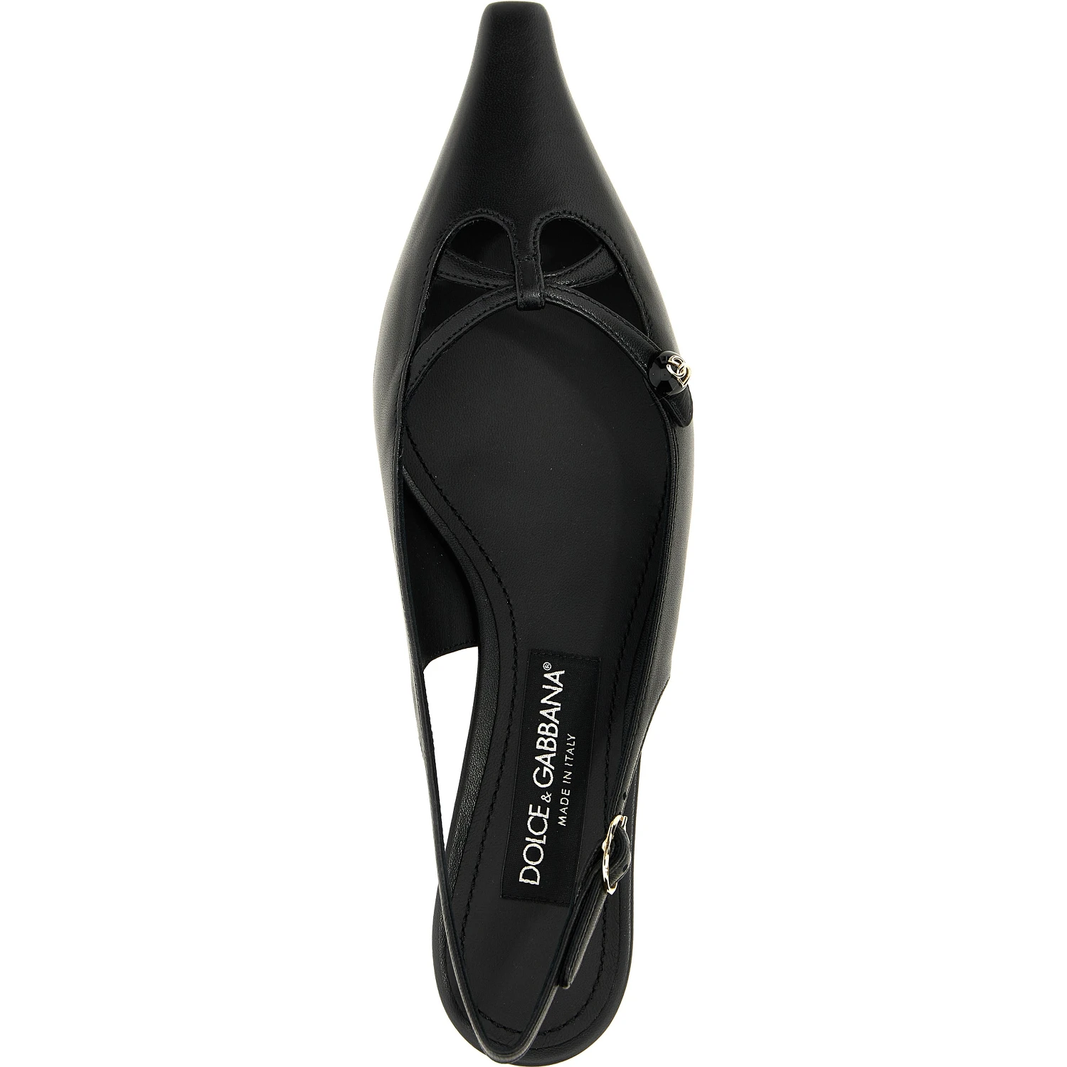 Black Lamb Leather Mid Heel Pumps