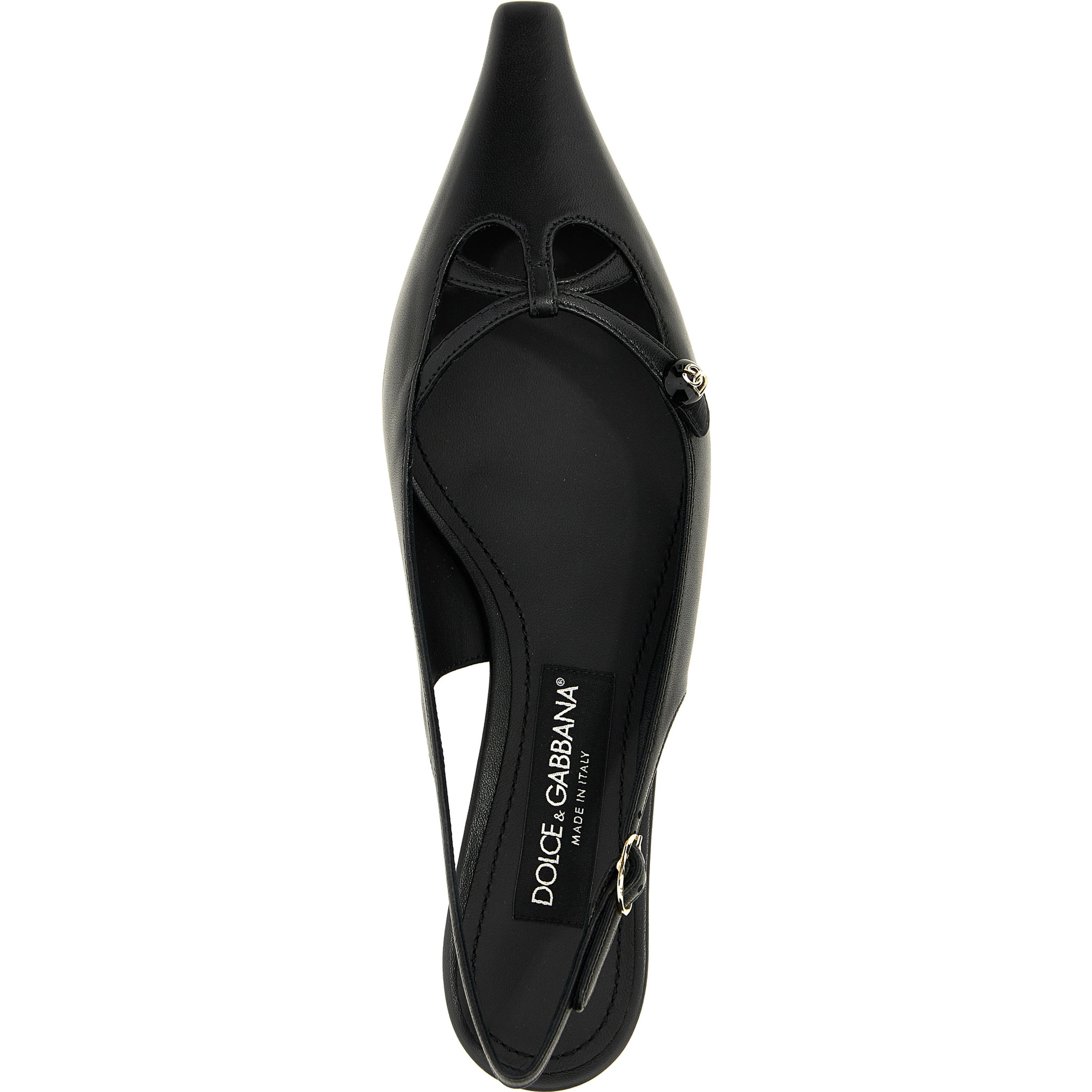 Black Lamb Leather Mid Heel Pumps