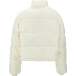 White Polyester Full-Length Jacket