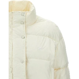 White Polyester Full-Length Jacket